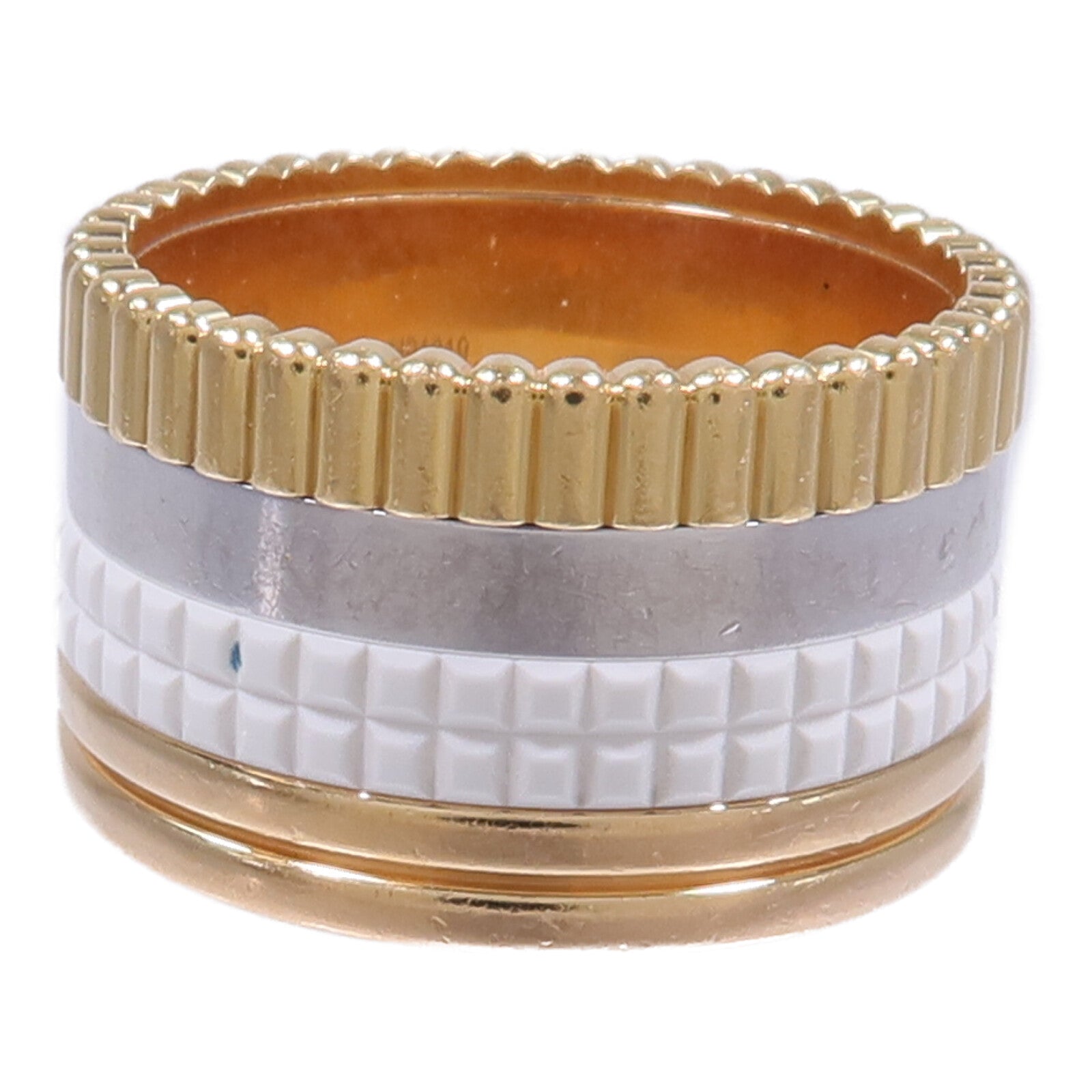 Boucheron 18K玫瑰金/黃金/白金Quatre White Edition陶瓷戒指