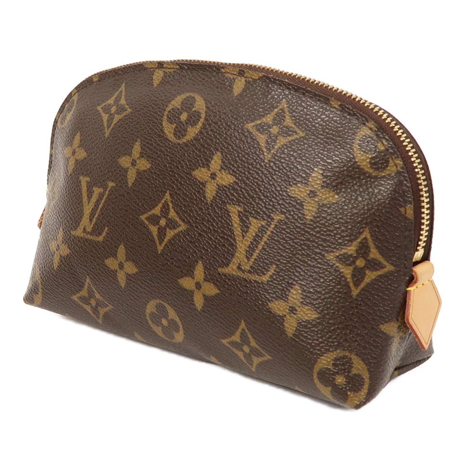 LOUIS VUITTON Monogram Pouch金扣手拿包啡色