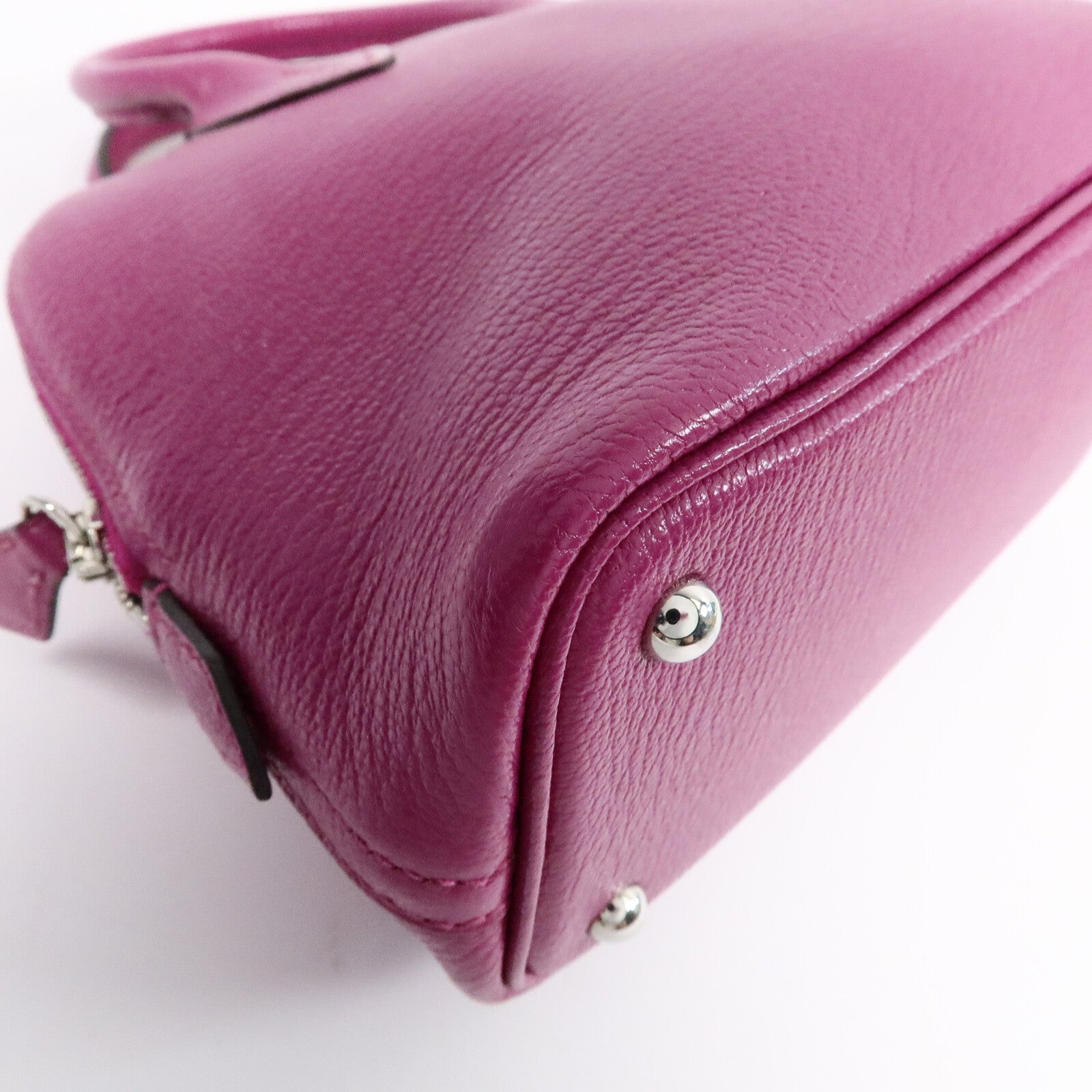 HERMES Chevre皮革Mini Bolide手挽肩背兩用袋Rose Pourpre