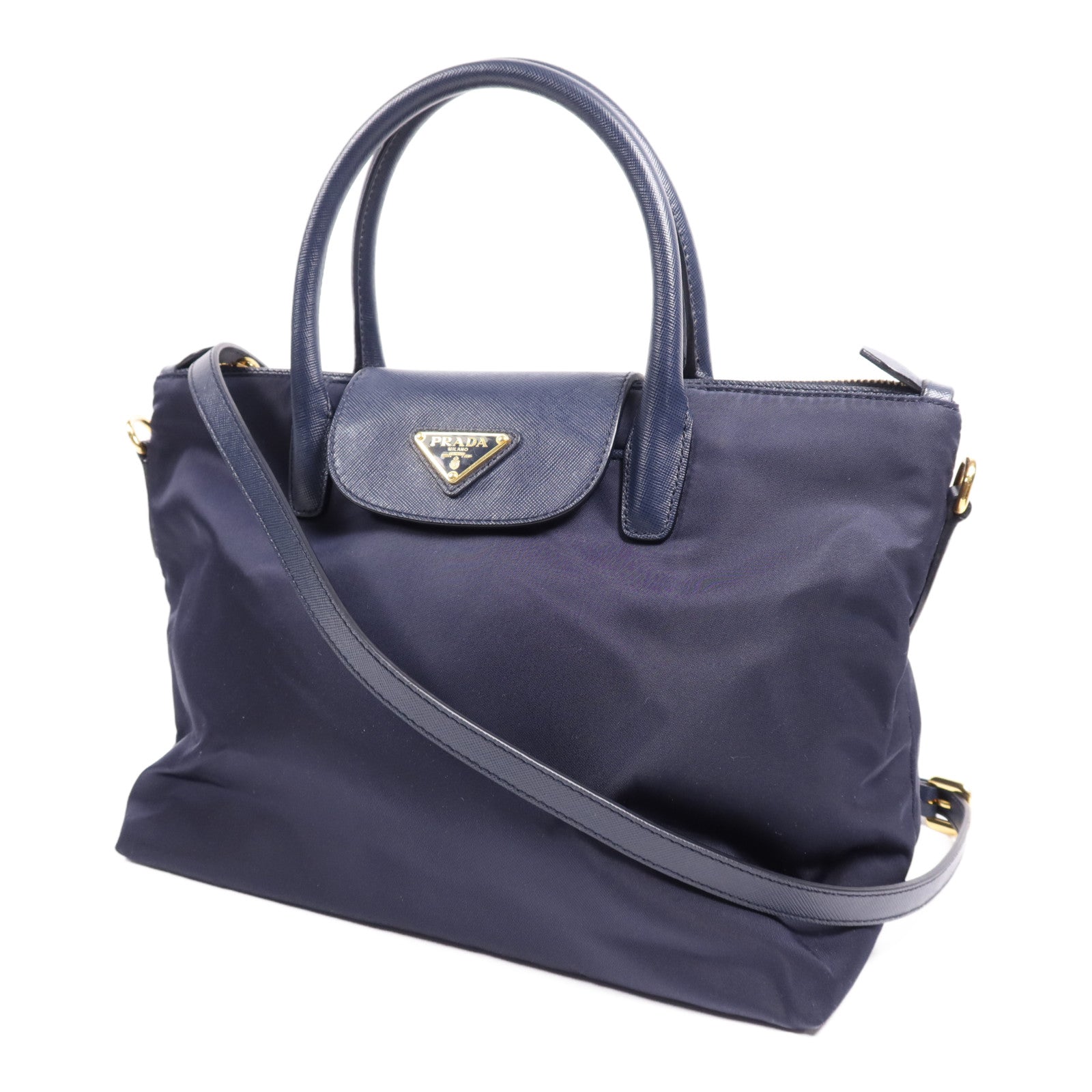 PRADA 尼龍Tessuto金扣手挽肩背兩用袋