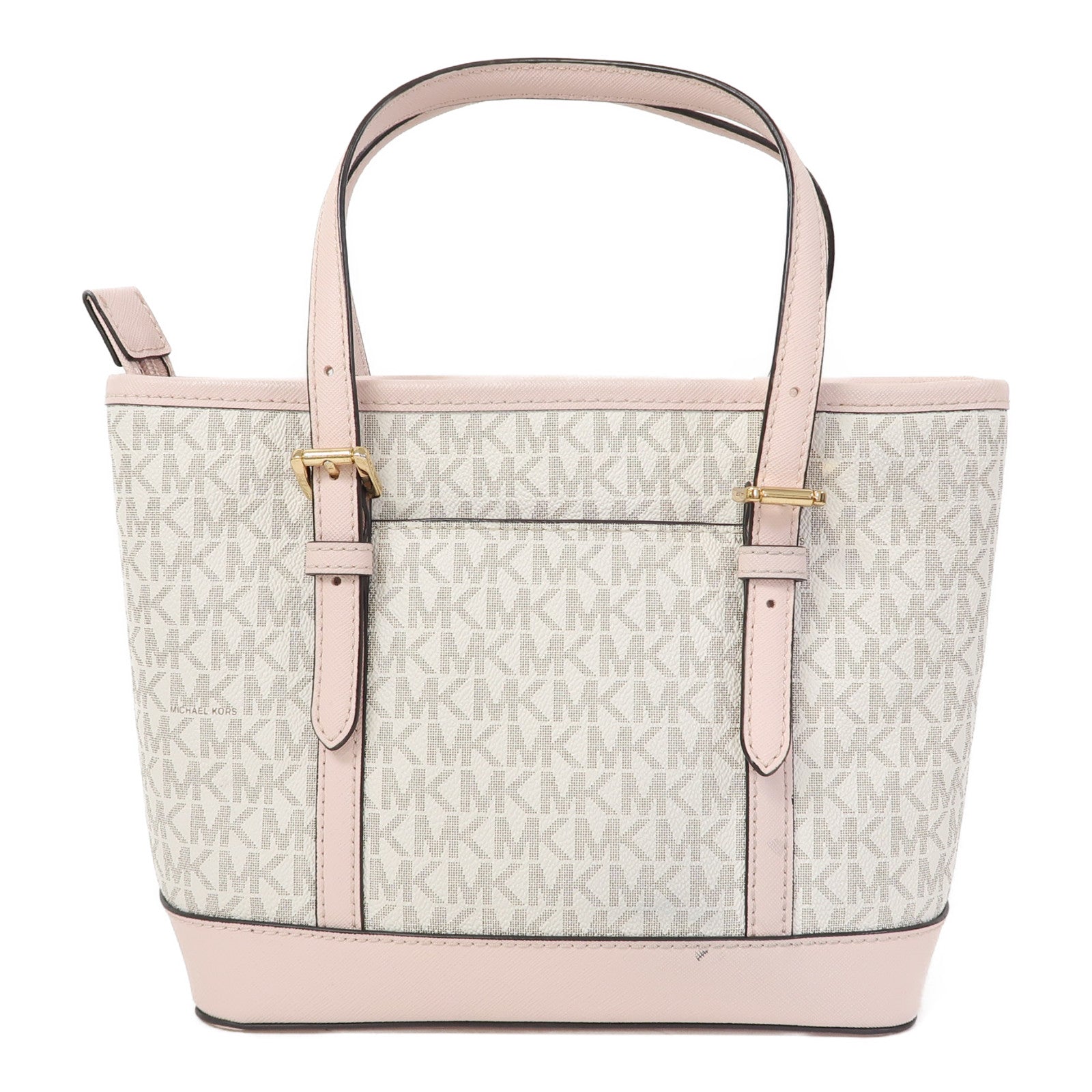 Michael Kors 牛皮皮革2 Way Shoulder金扣手挽肩背兩用袋粉紅色