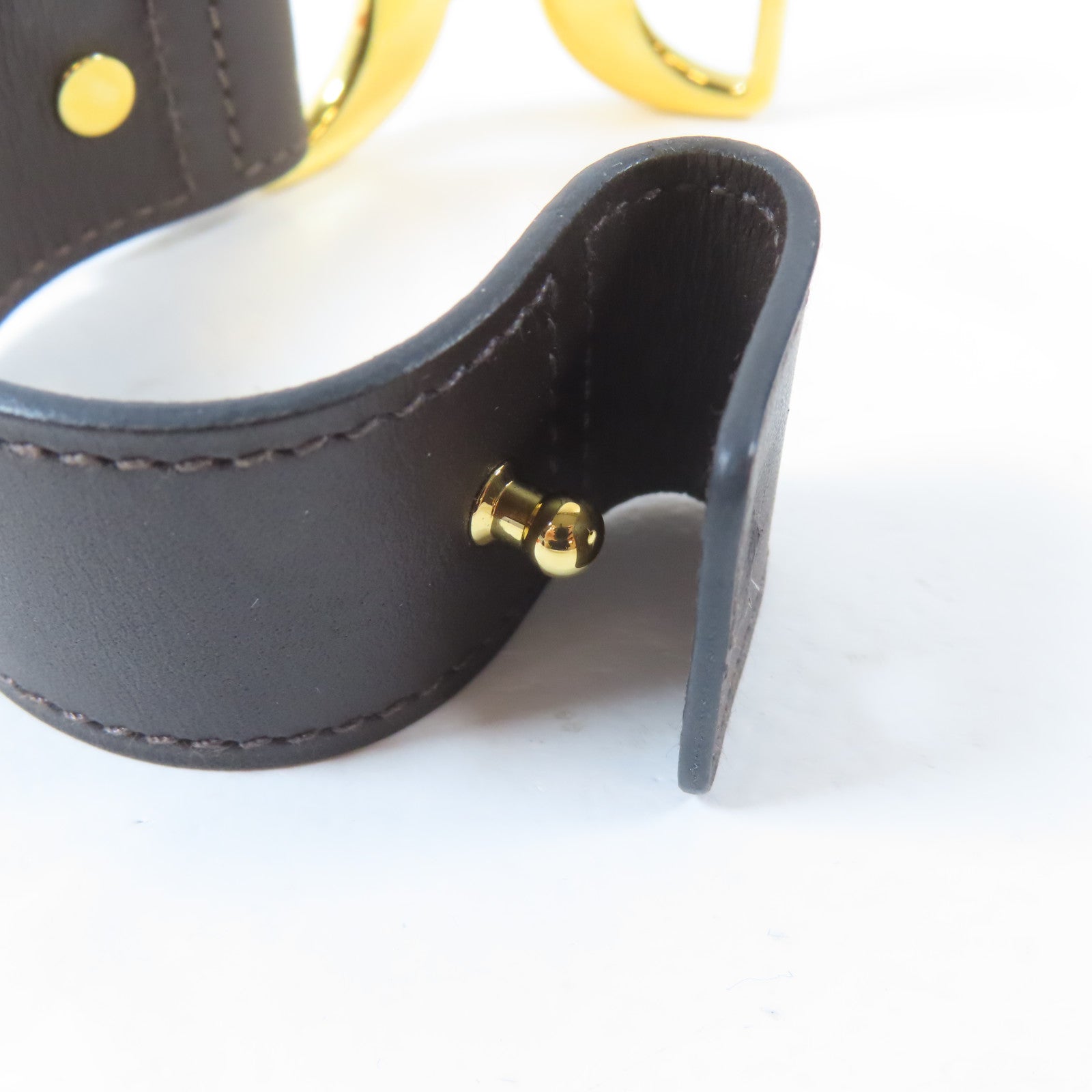 HERMES 【激減優惠】Swift皮革/金屬Pavane Bracelet金扣手鐲Chocolate/啡色Hermes#XS/#14.75cm