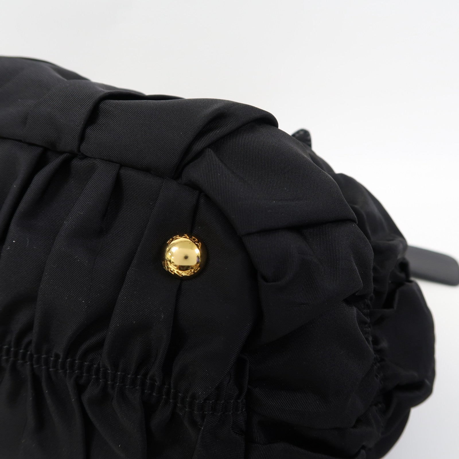 PRADA 尼龍Hand Bag金扣手挽肩背兩用袋黑色