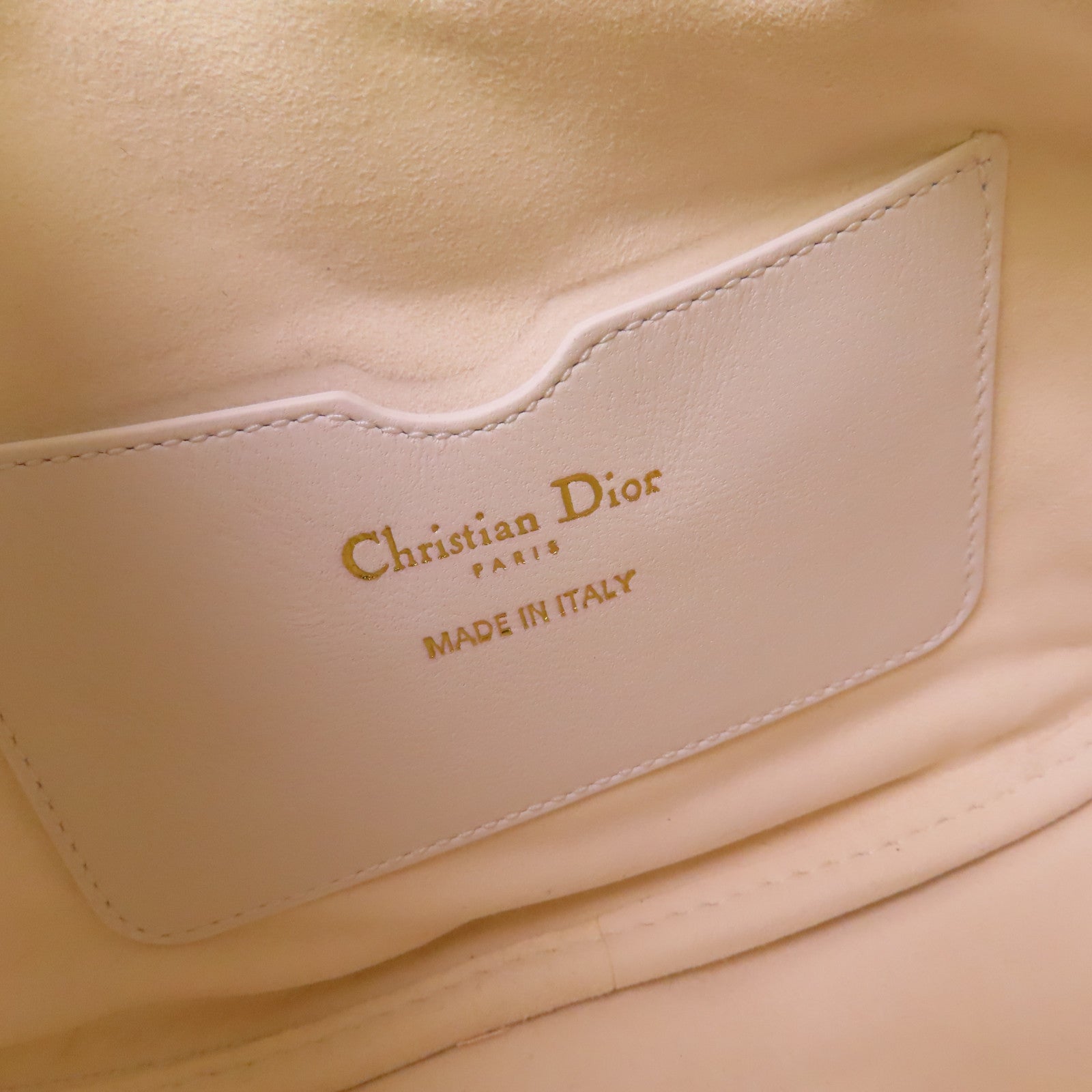 Dior 牛皮皮革Vibe Hobo 2Way Shoulder Bag金扣手挽肩背兩用袋白色