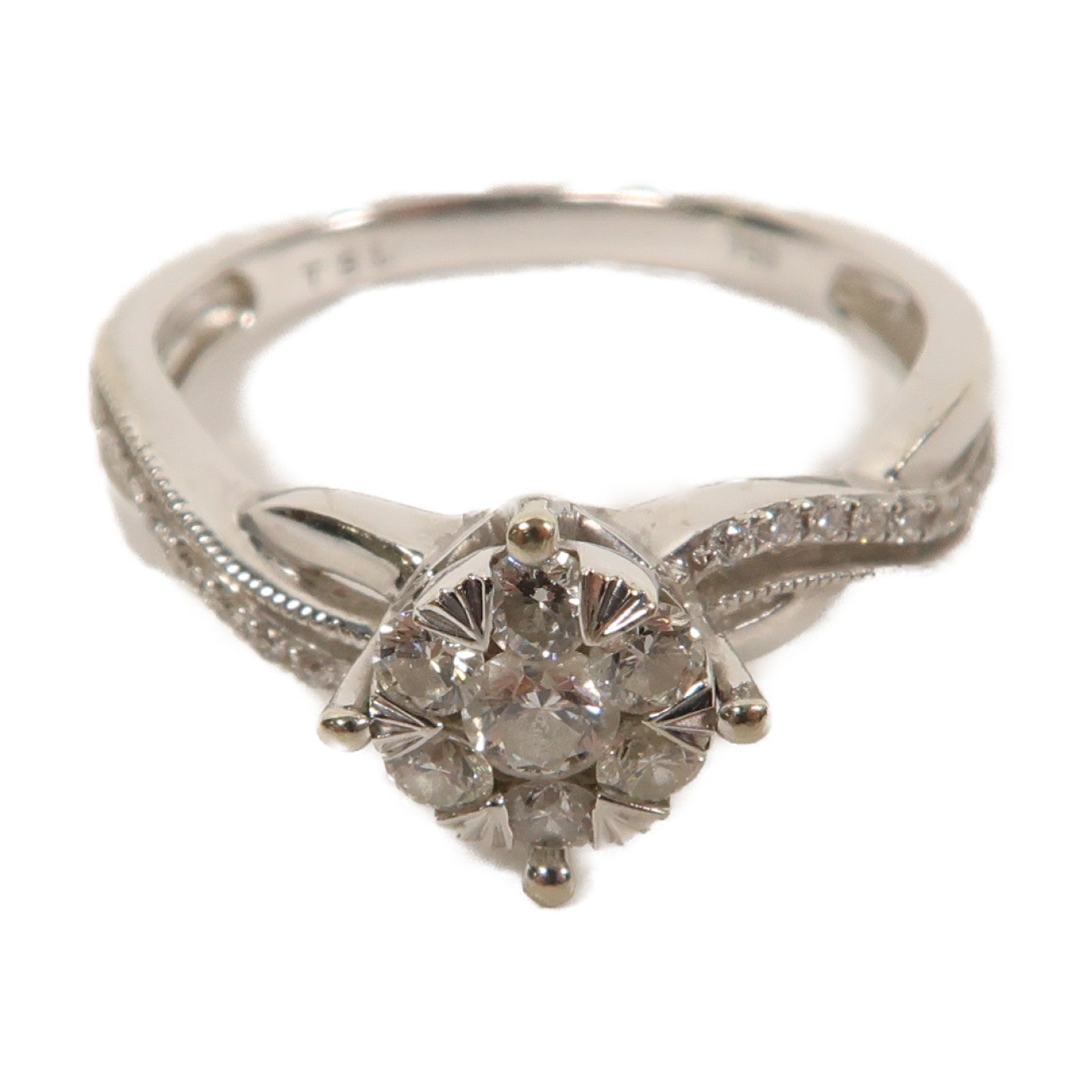 JEWELRY 【激減優惠】18K白金Diamond Ring鑽石戒指US#5.75