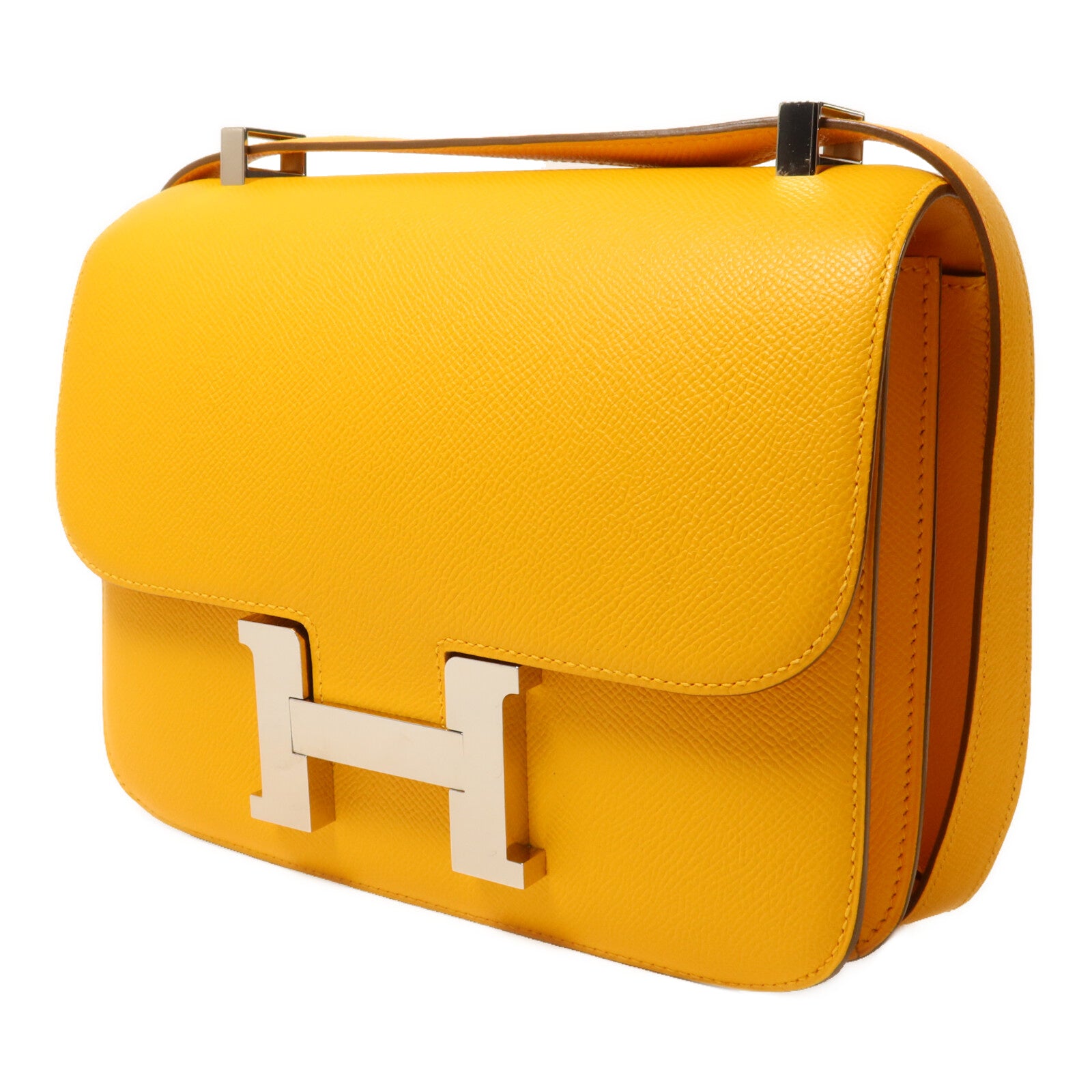 HERMES Epsom皮革Constance 24肩背袋Jaune d'Or