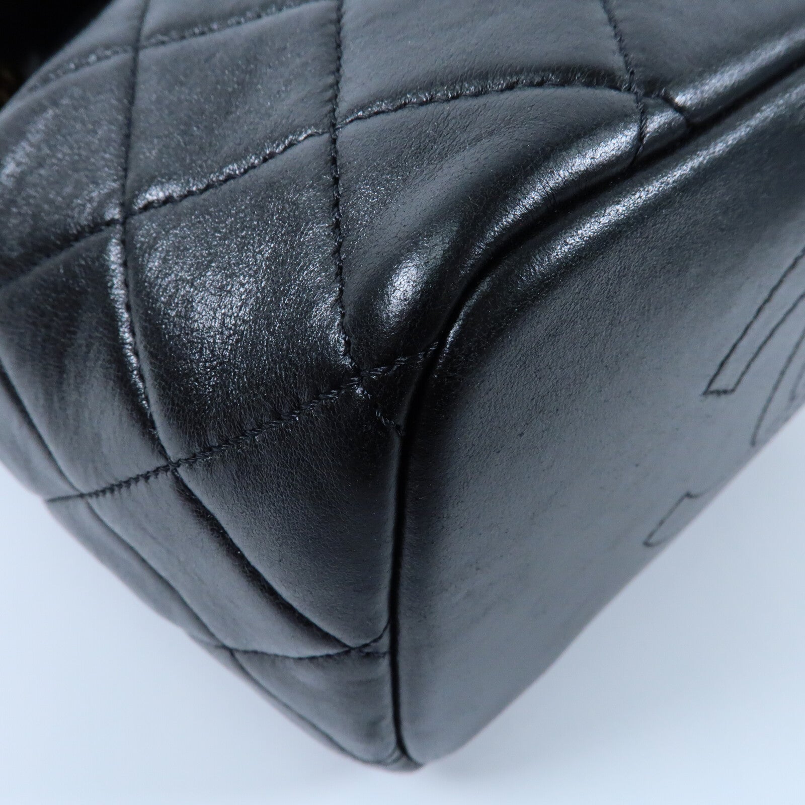CHANEL 羊皮皮革Backpack金扣背包