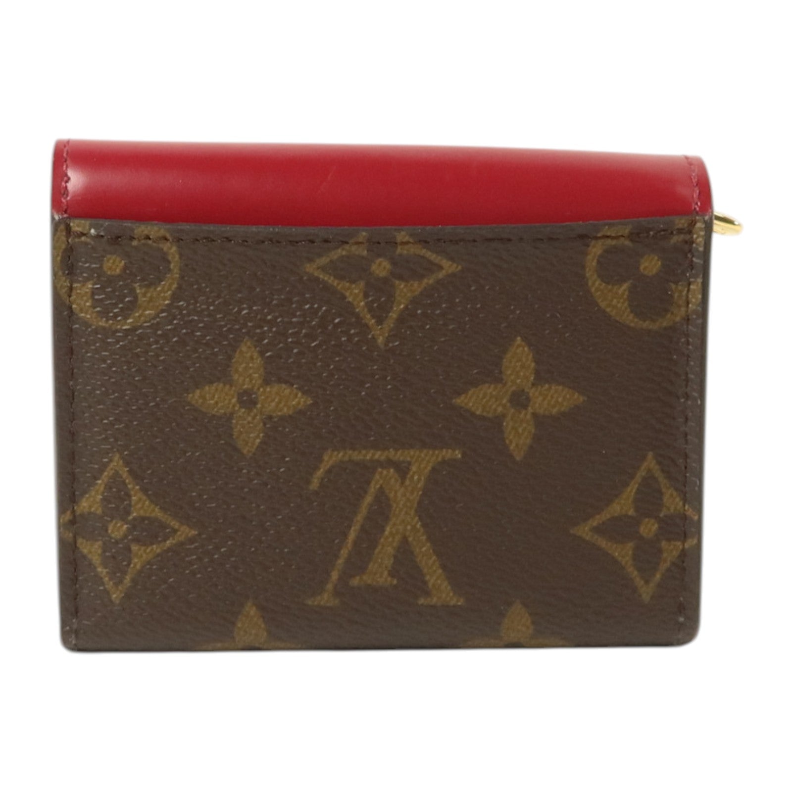 LOUIS VUITTON Monogram/牛皮皮革Zoe Wallet金扣錢包