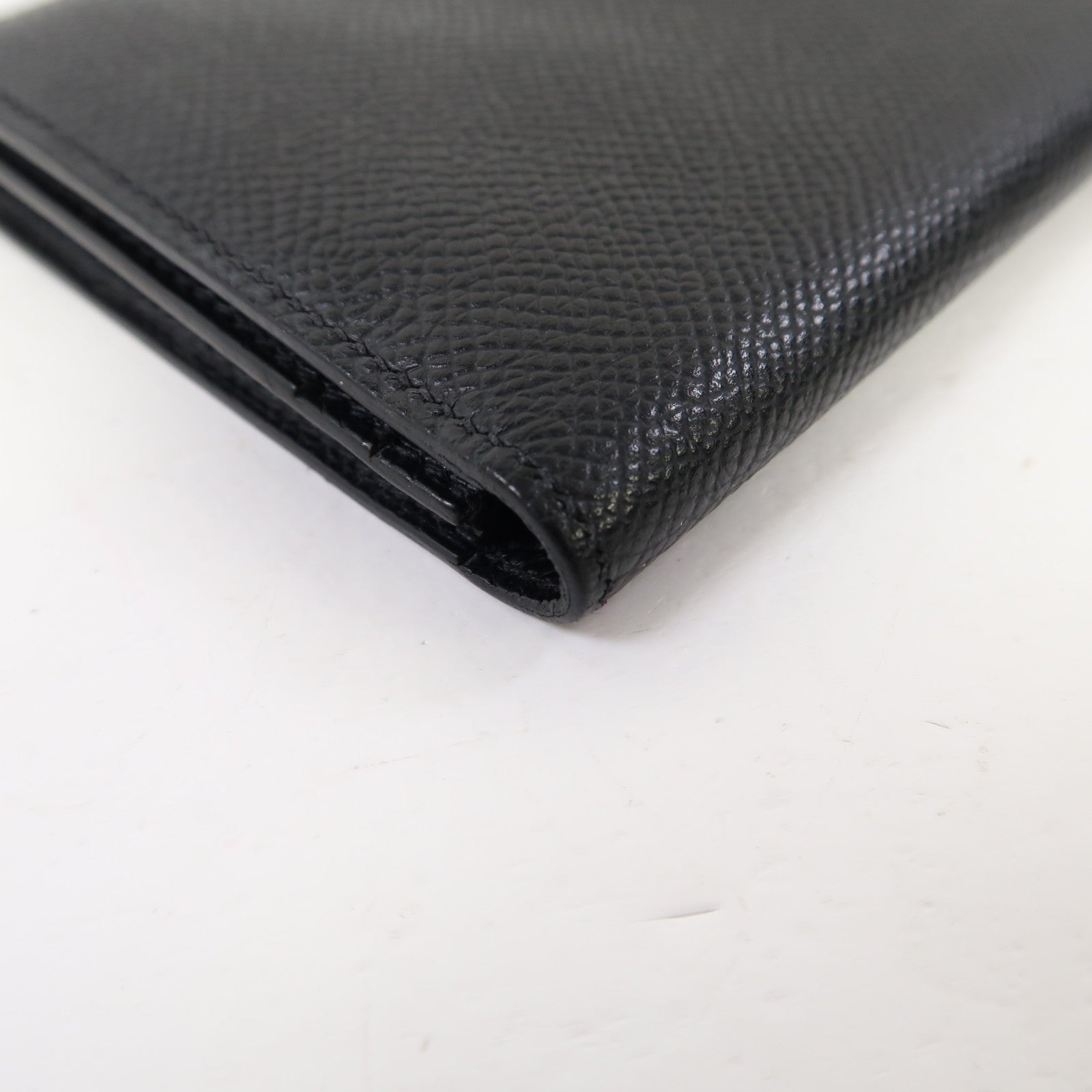 HERMES Epsom皮革Bearn Wallet銀扣長錢包黑色