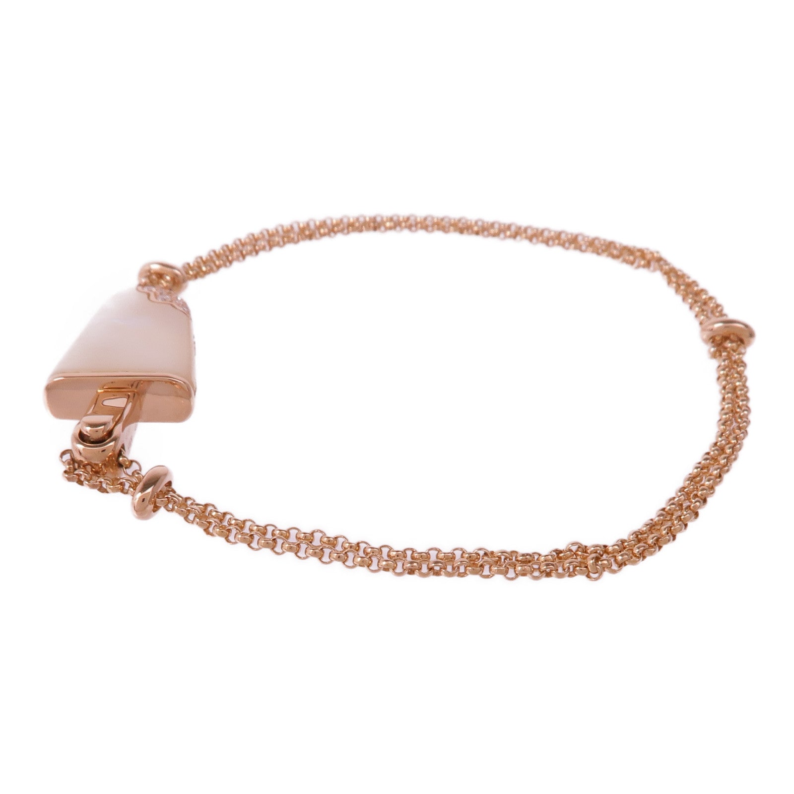 BVLGARI 18K玫瑰金Gelati珍珠母貝/鑽石手鏈