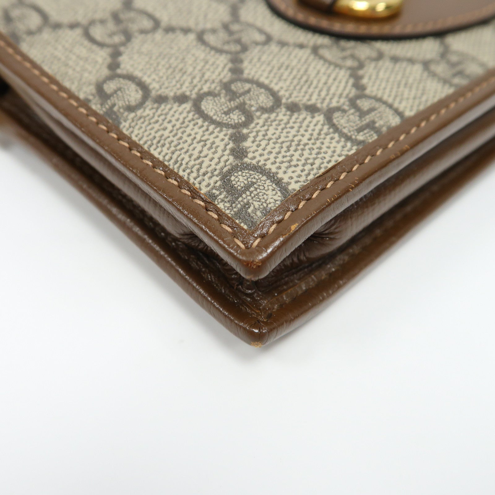 GUCCI 塗層帆布Horsebit 1955 Wallet with Chain金扣鏈帶肩背袋啡色