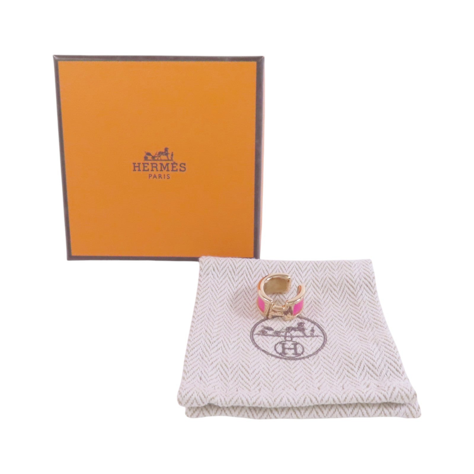 HERMES 【激減優惠】金屬/皮革Olympe Small Ear Cuffs耳夾
