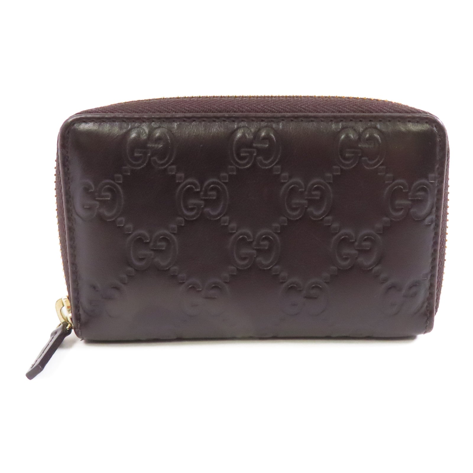 GUCCI 牛皮皮革Card/Coin Case金扣零錢包/卡片套啡色