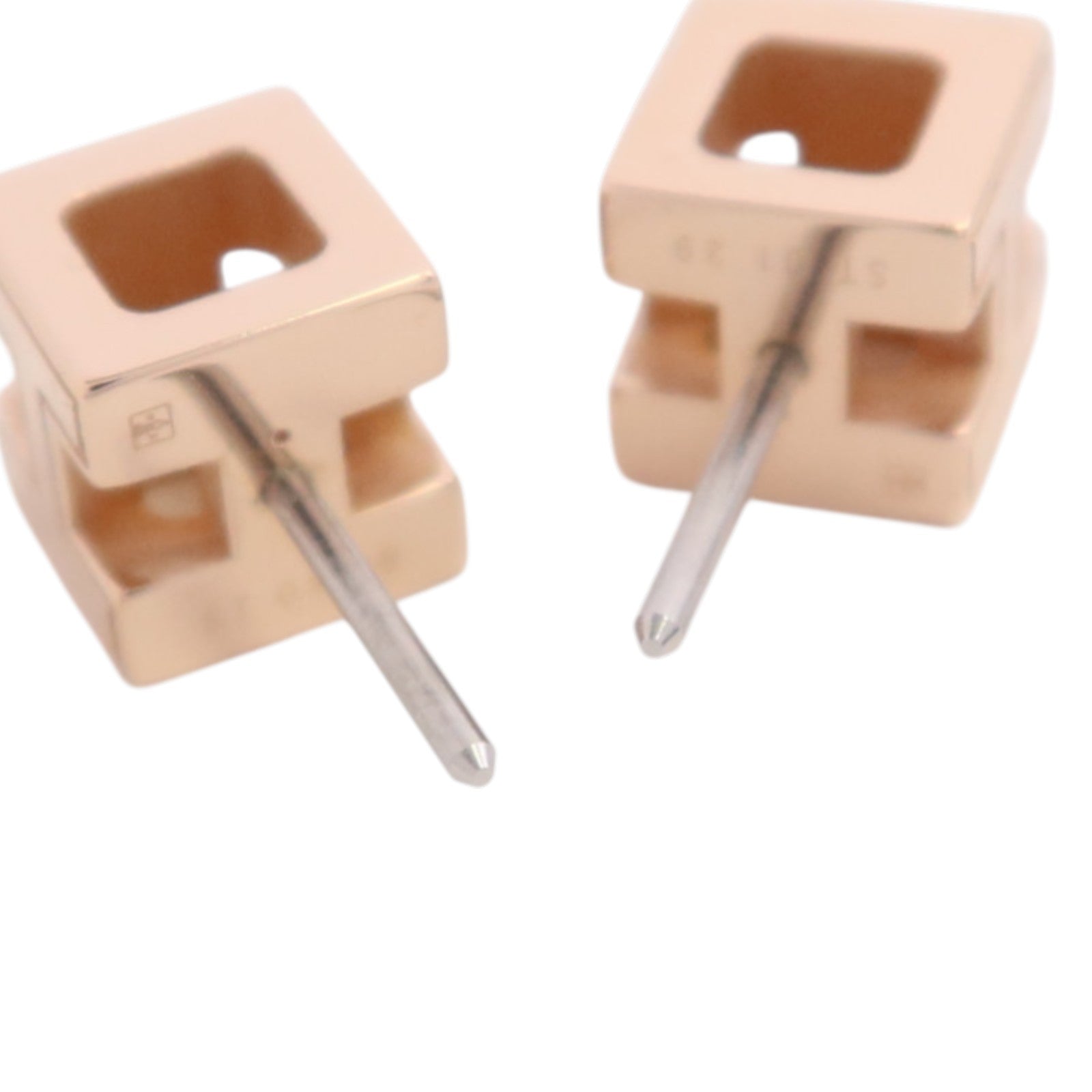 HERMES 【激減優惠】金屬/琺瑯H Cube Earrings金扣耳環