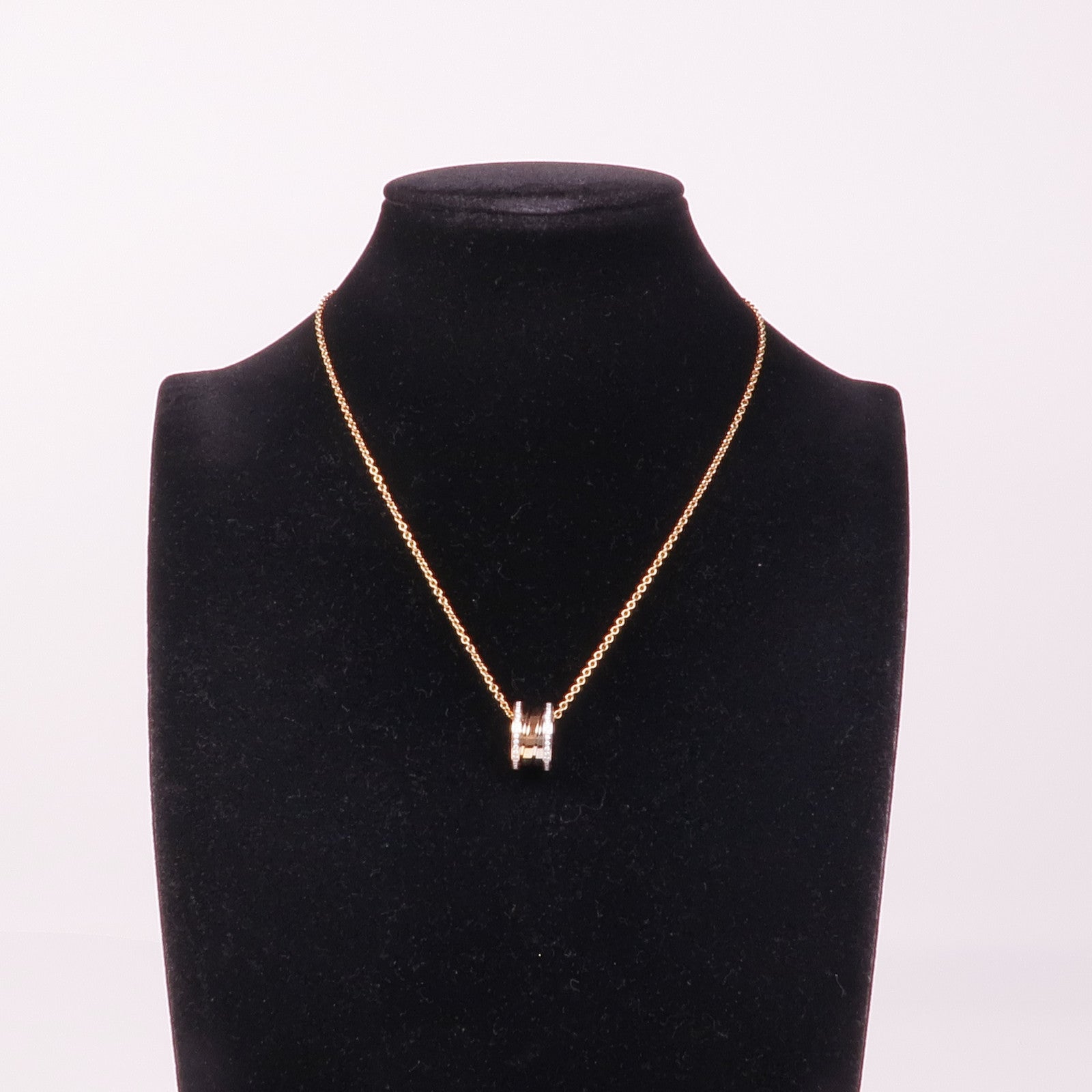 BVLGARI 18K白金/玫瑰金B-zero 1 Diamond Necklace項鍊