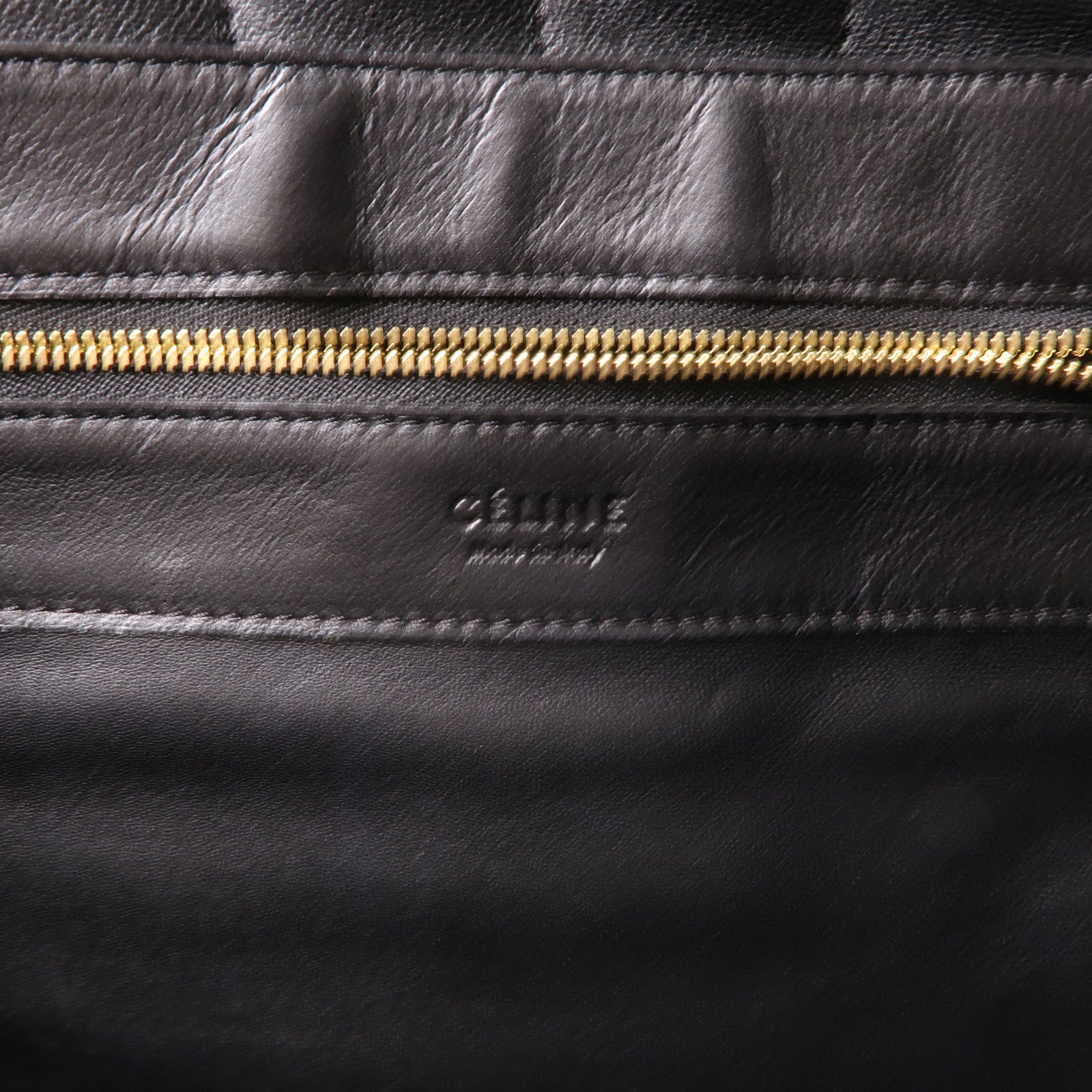 CELINE 羊皮皮革Shoulder Bag金扣肩背袋黑色