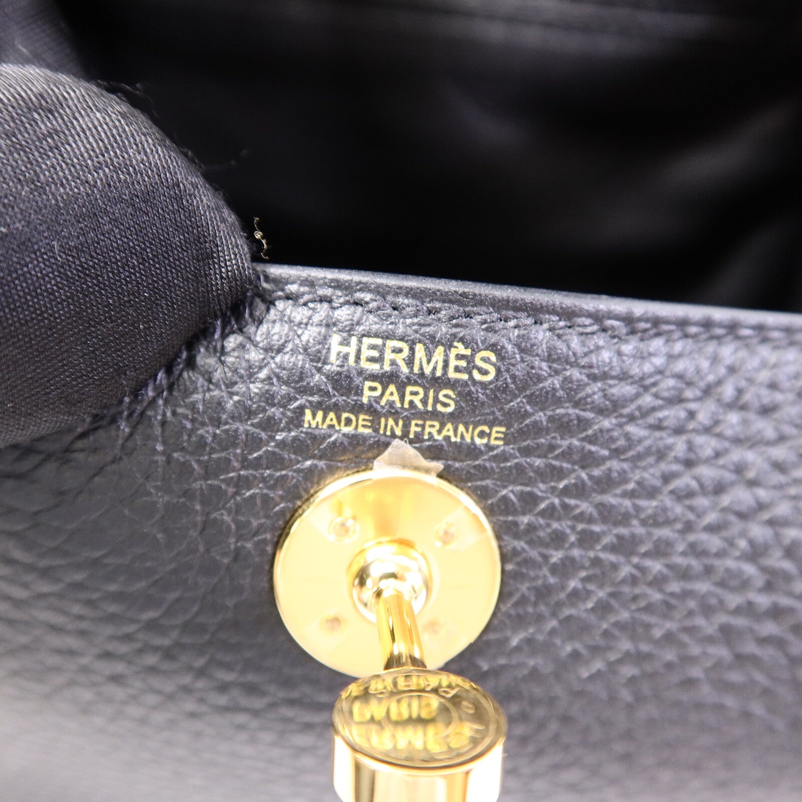 HERMES Clemence皮革Mini Lindy手挽肩背兩用袋Noir