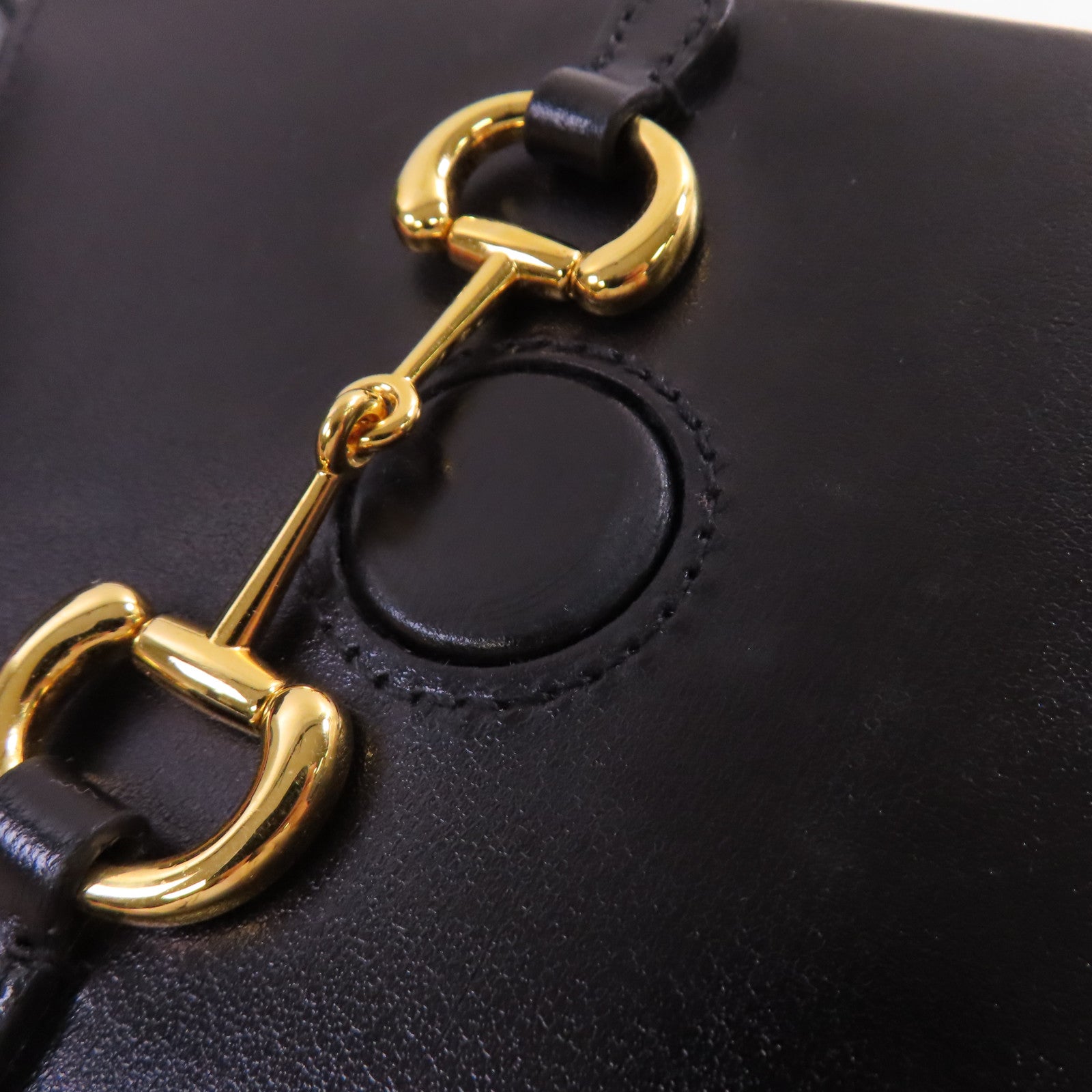 GUCCI 【激減優惠】牛皮皮革Horsebit 1955 Mini Shoulder Bag金扣肩背袋黑色