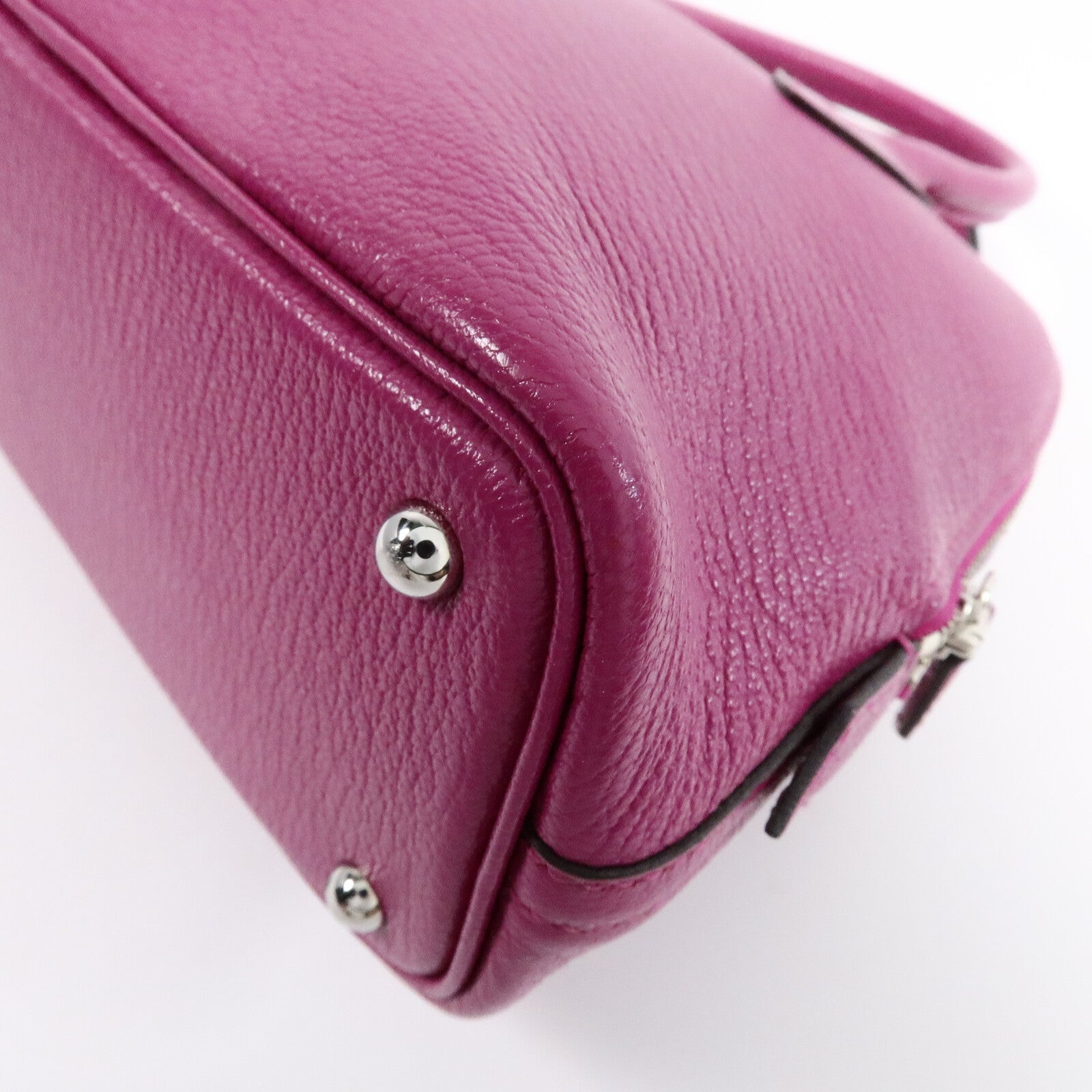 HERMES Chevre皮革Mini Bolide手挽肩背兩用袋Rose Pourpre