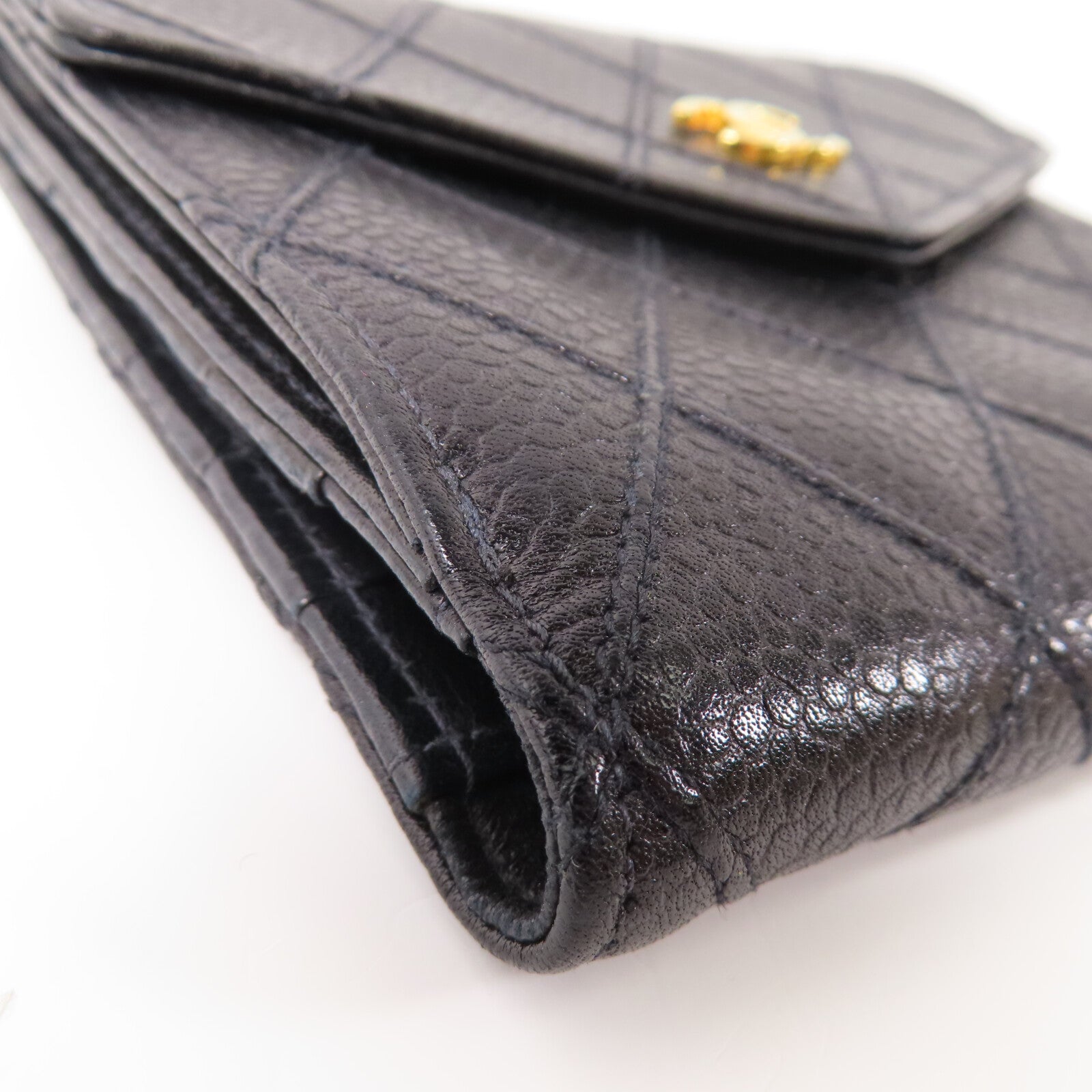 CHANEL 牛皮皮革Wallet金扣錢包