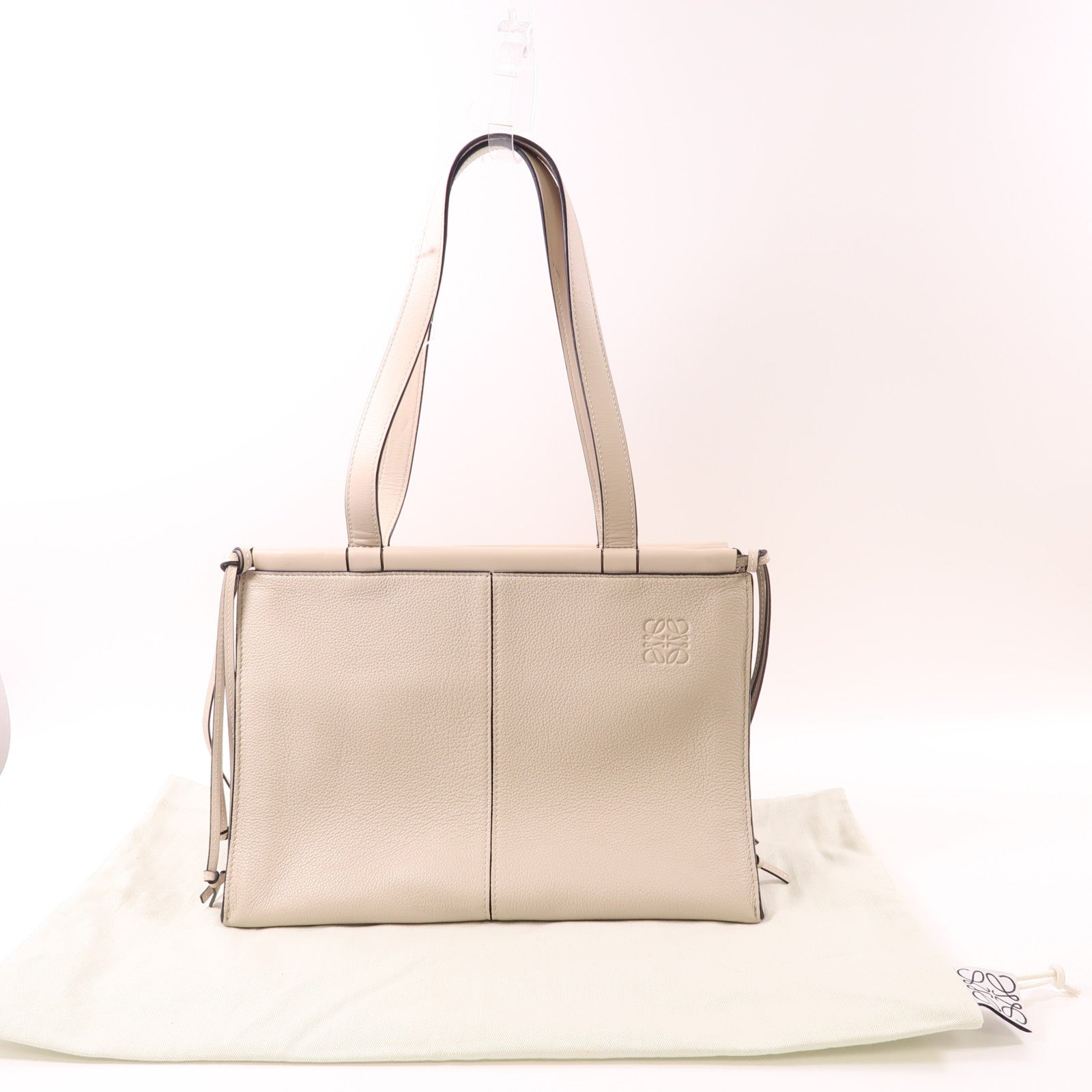 LOEWE 【激減優惠】牛皮皮革Tote Bag手挽袋米色