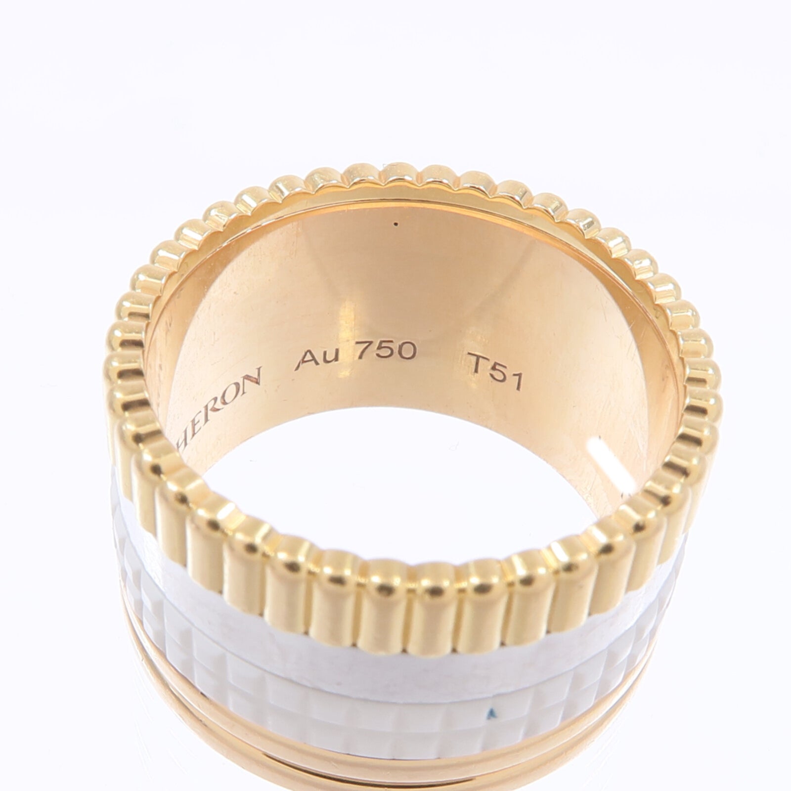 Boucheron 18K玫瑰金/黃金/白金Quatre White Edition陶瓷戒指