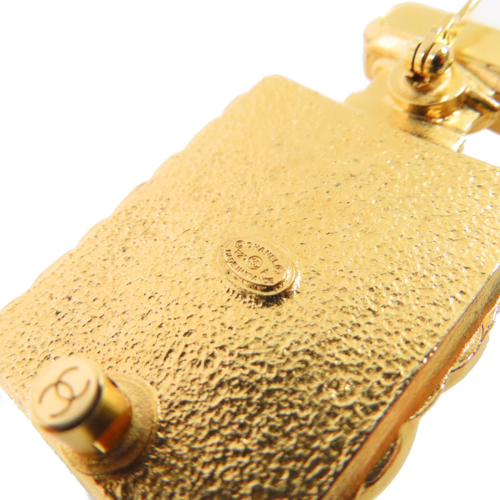 CHANEL 金屬/仿珍珠Coco Chanel Brooch金扣胸針金色