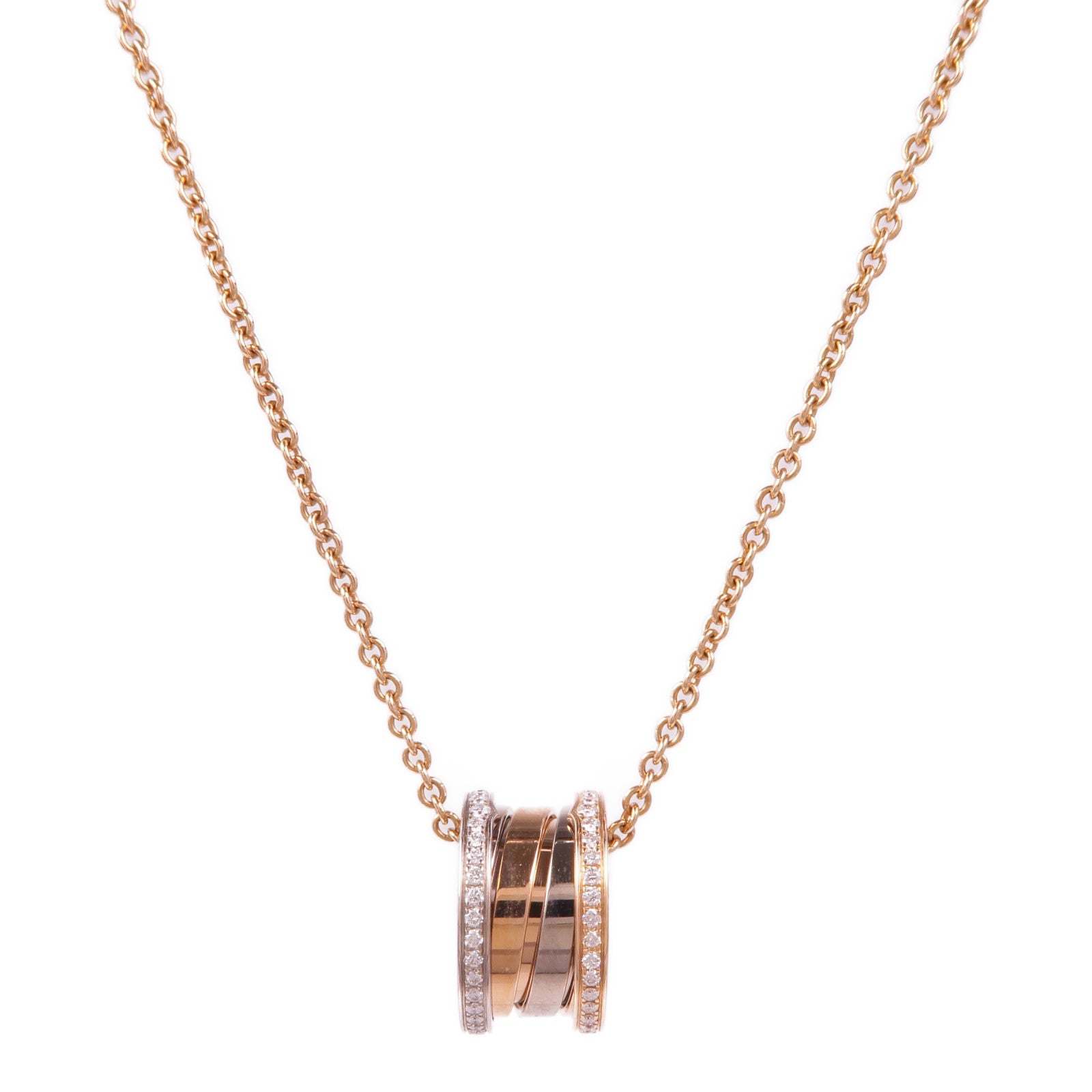 BVLGARI 18K白金/玫瑰金B-zero 1 Diamond Necklace項鍊