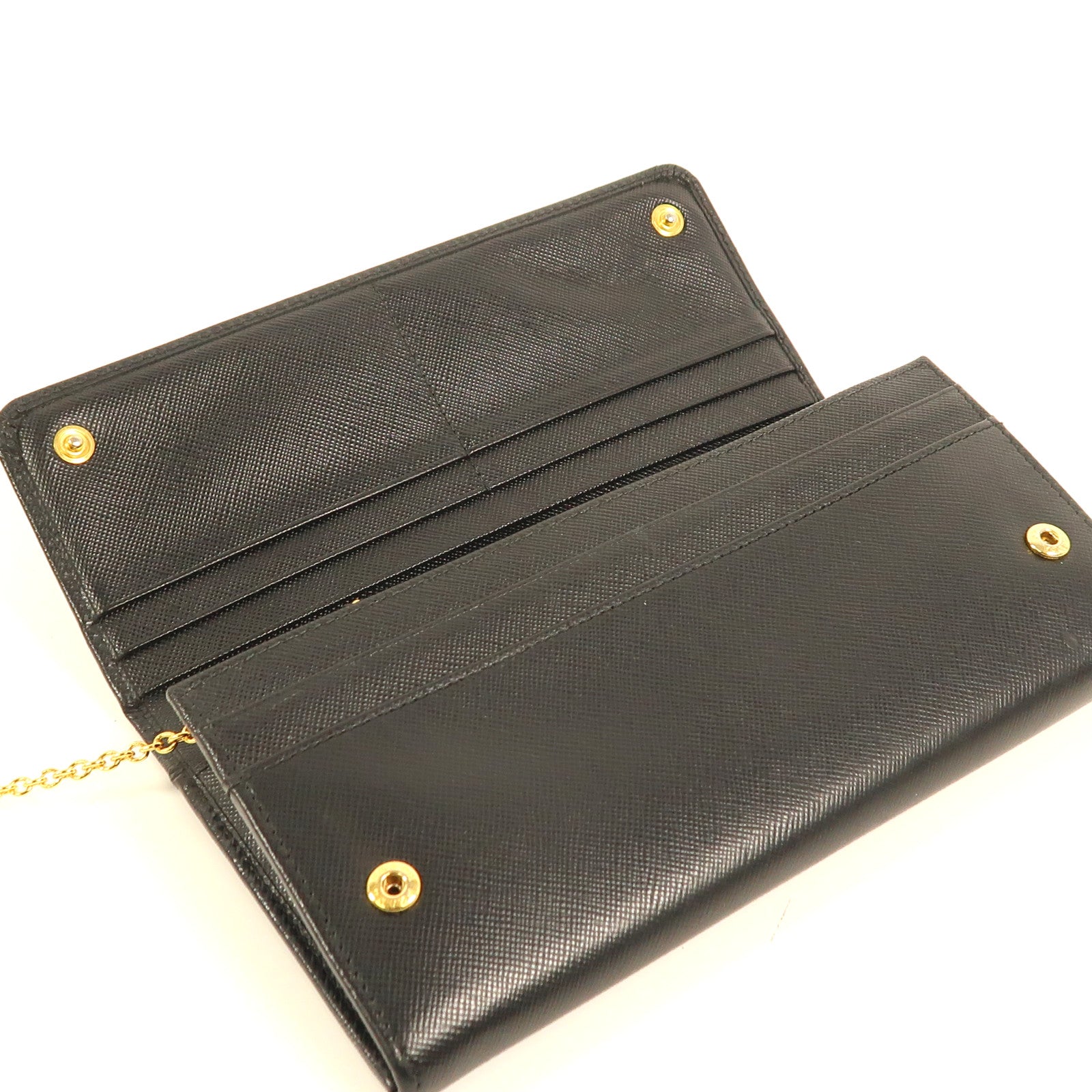 PRADA 牛皮皮革Long Wallet金扣長錢包