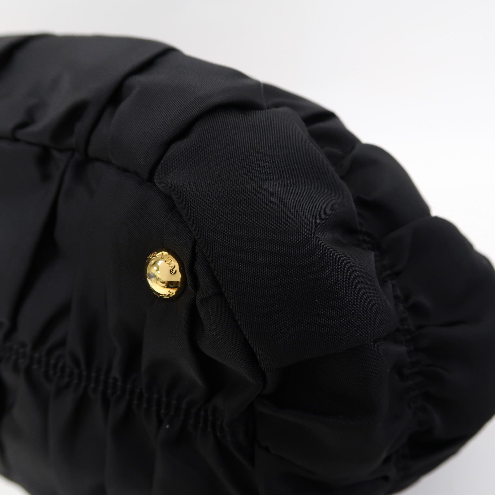 PRADA 尼龍Hand Bag金扣手挽肩背兩用袋黑色
