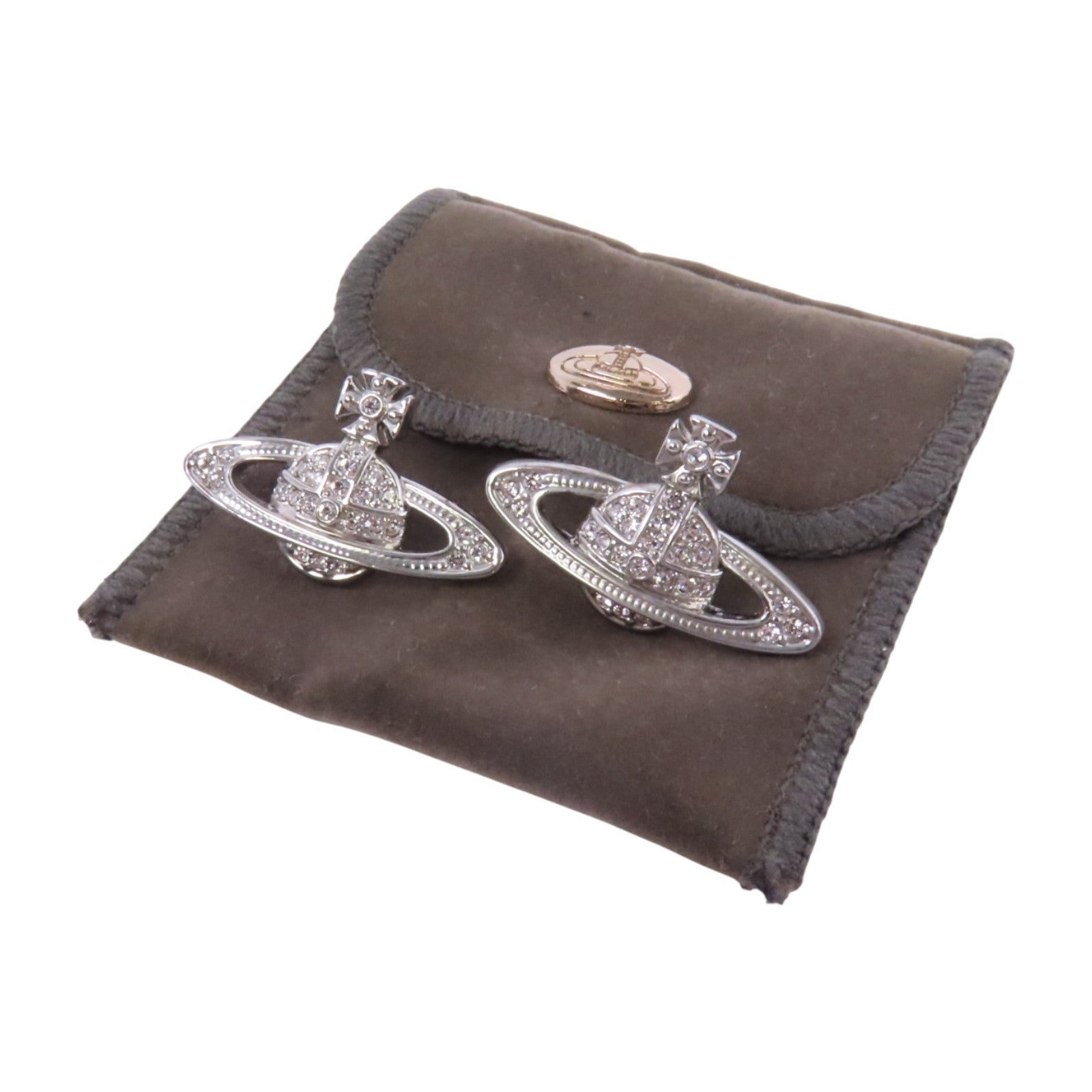 Vivienne Westwood 金屬/水鑽Earrings銀扣耳環