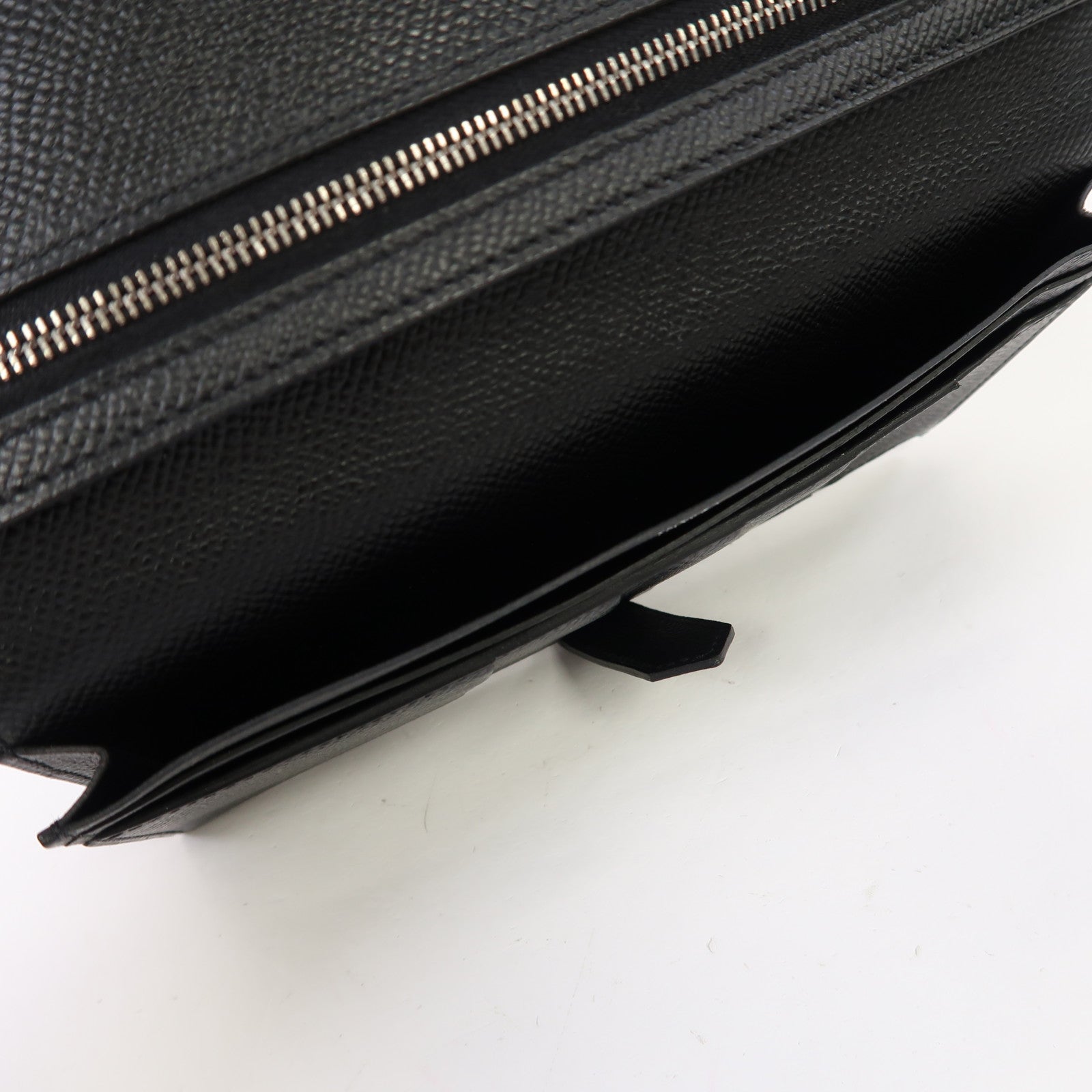 HERMES Epsom皮革Bearn Wallet銀扣長錢包黑色