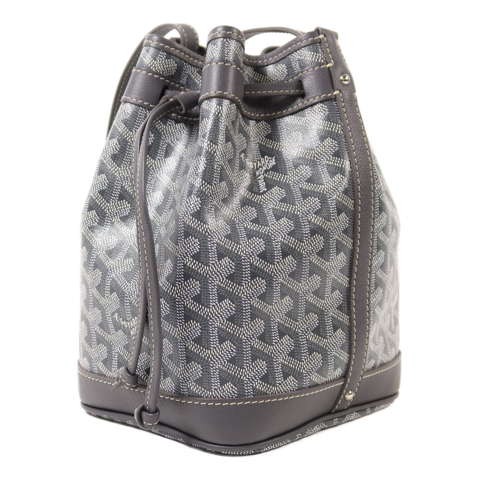 GOYARD 【激減優惠】塗層帆布Petit Flot Bucket Bag銀扣肩背袋