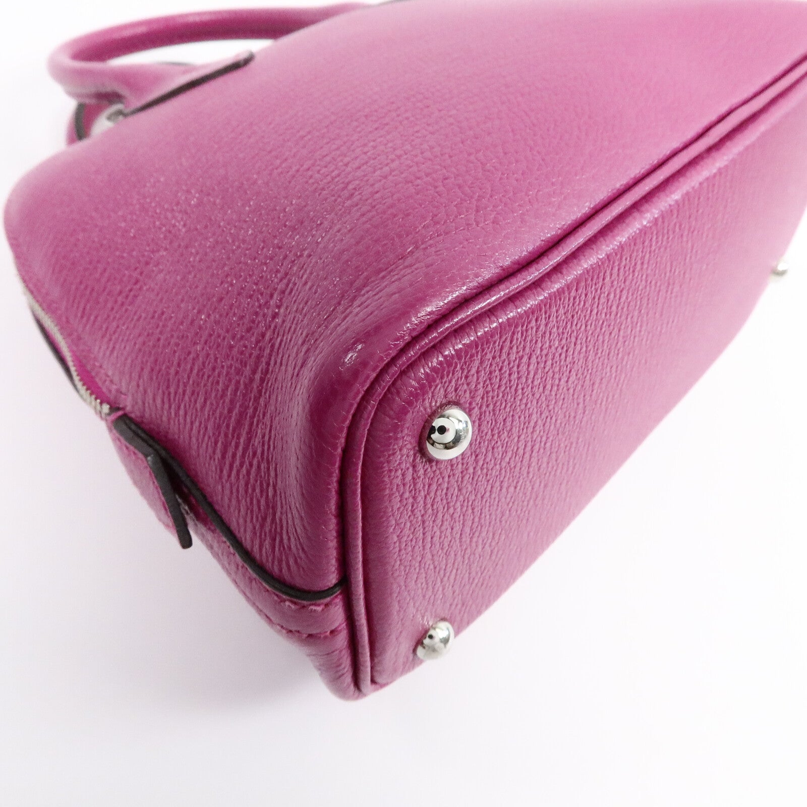 HERMES Chevre皮革Mini Bolide手挽肩背兩用袋Rose Pourpre