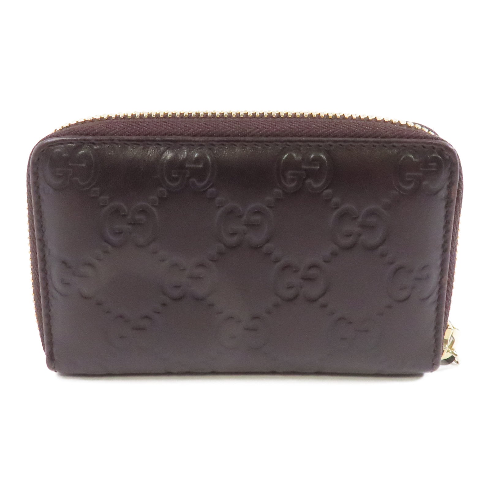 GUCCI 牛皮皮革Card/Coin Case金扣零錢包/卡片套啡色