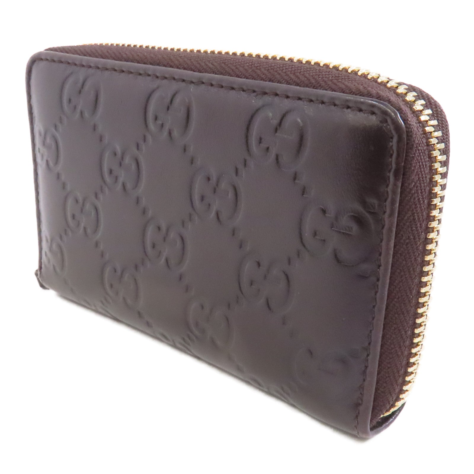 GUCCI 牛皮皮革Card/Coin Case金扣零錢包/卡片套啡色
