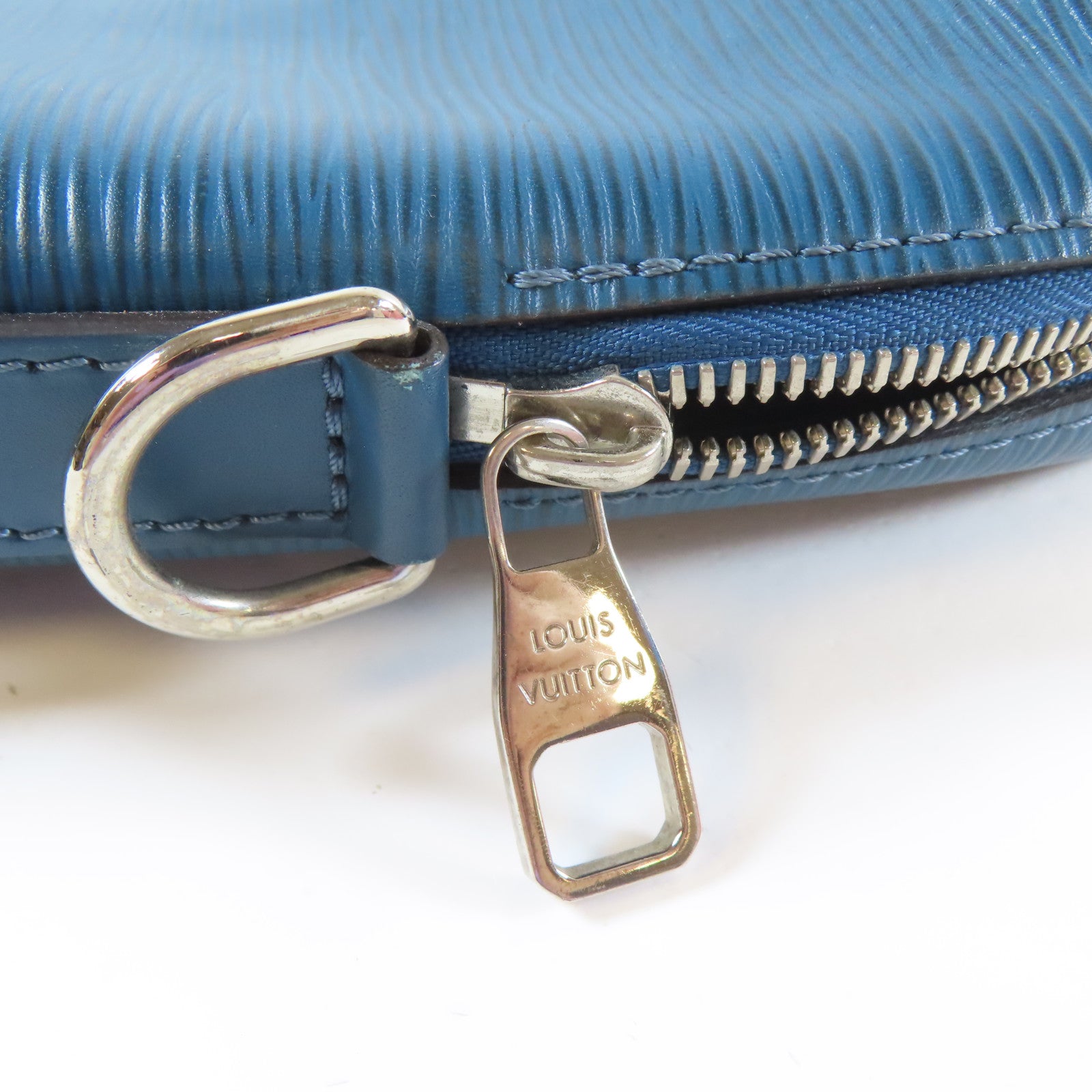 LOUIS VUITTON 【激減優惠】Epi Porte Documents Jour銀扣手挽肩背兩用袋藍色