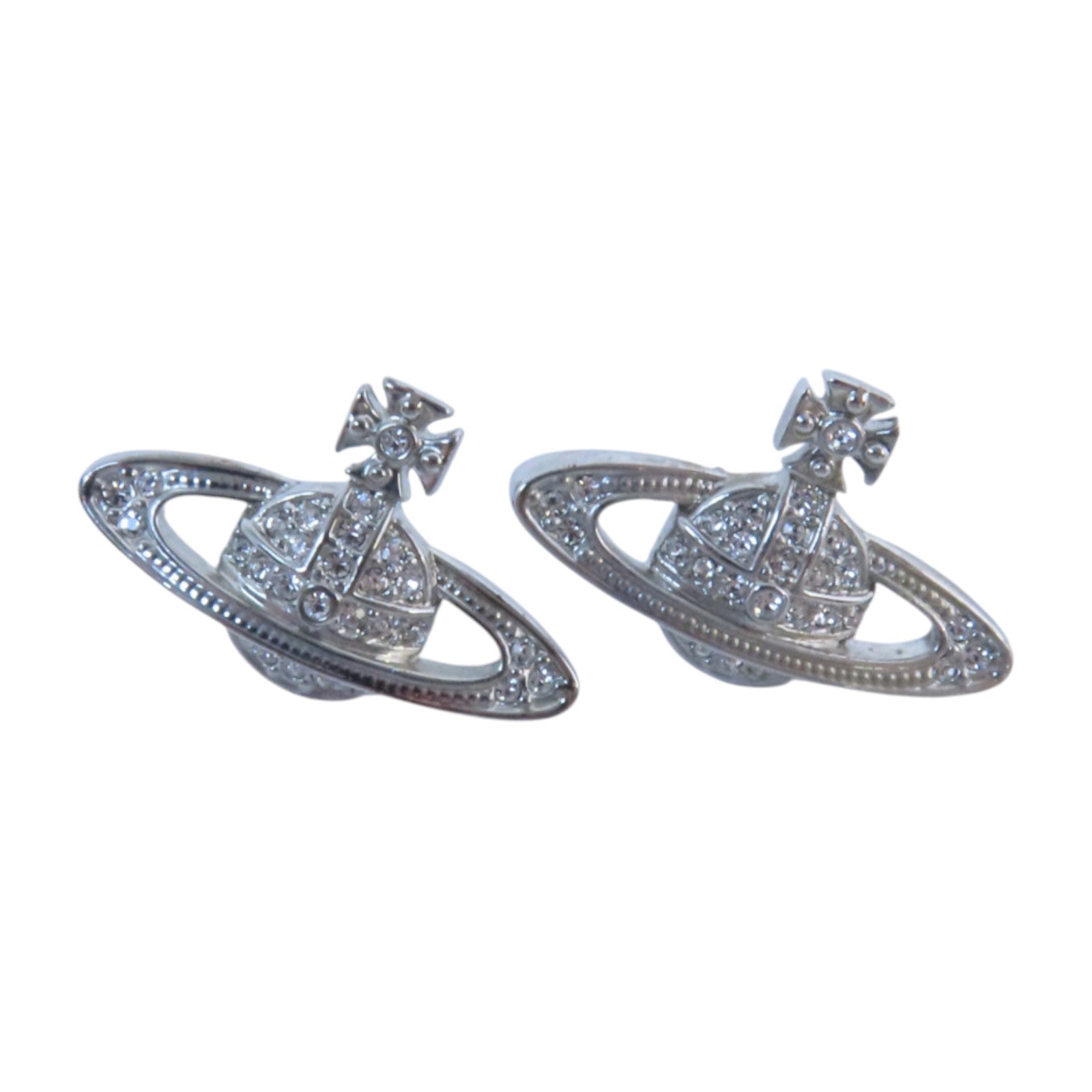 Vivienne Westwood 金屬/水鑽Earrings銀扣耳環