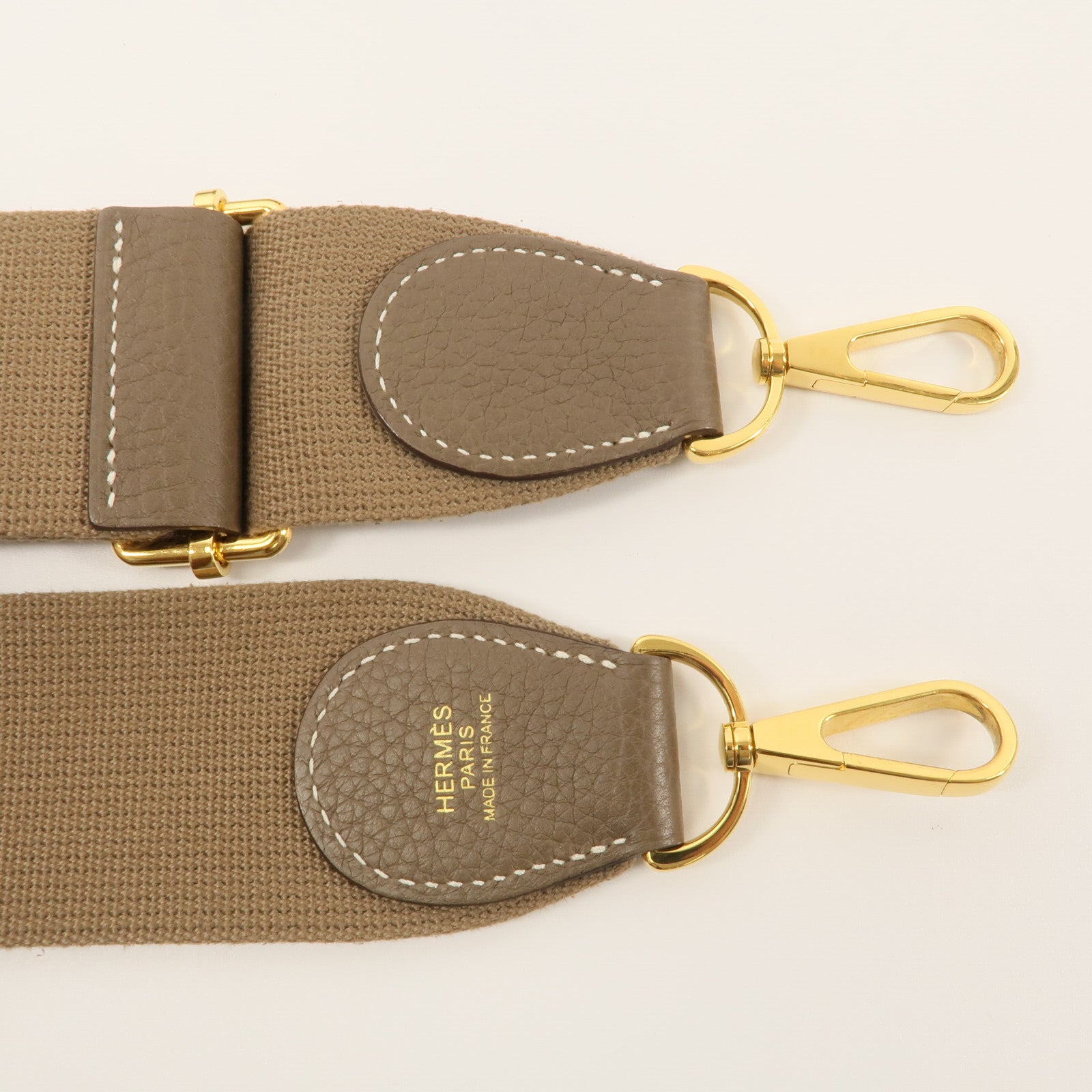 HERMES Clemence皮革Evelyne PM肩背袋Etoupe
