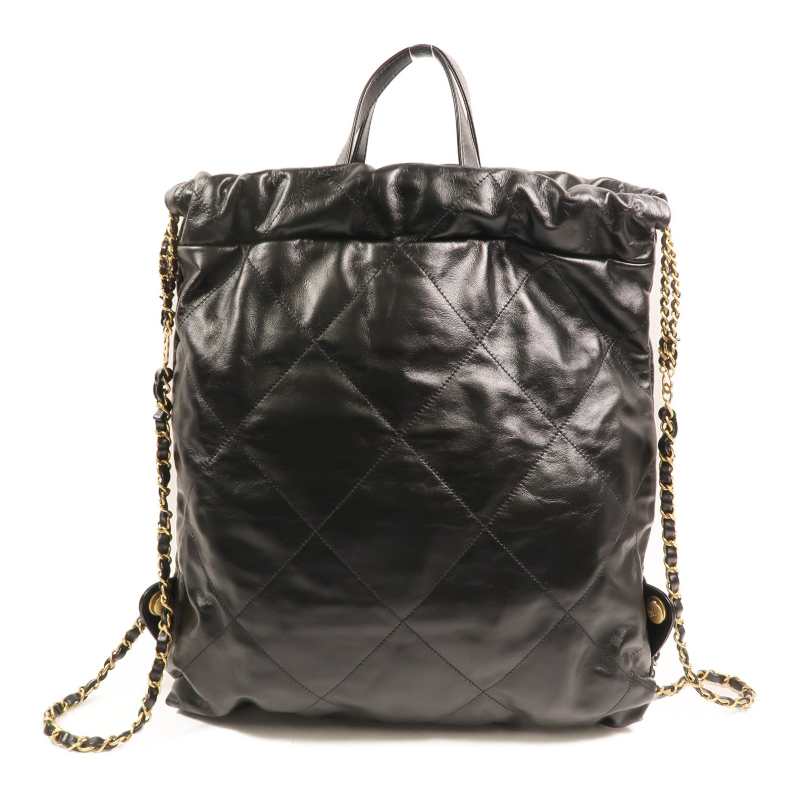 CHANEL 【激減優惠】牛皮皮革Chanel 22 Backpack金扣鏈帶背包