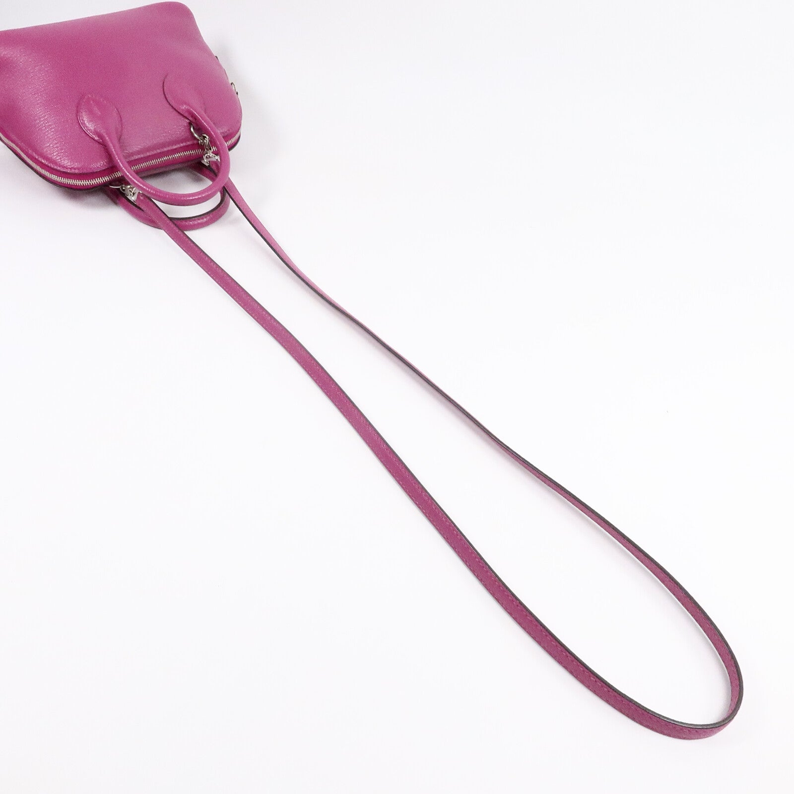 HERMES Chevre皮革Mini Bolide手挽肩背兩用袋Rose Pourpre