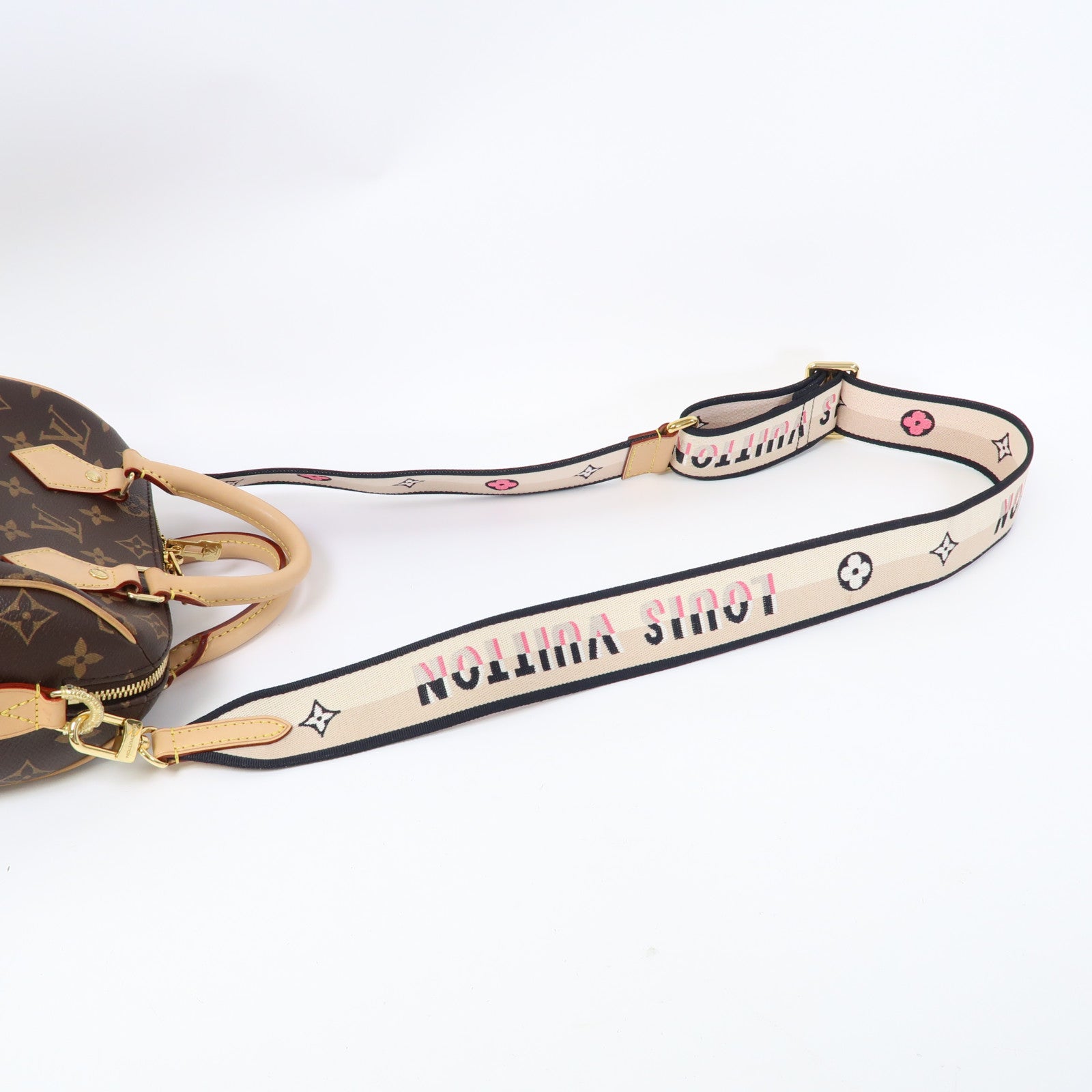 LOUIS VUITTON Monogram Speedy Bandouliere 20金扣手挽肩背兩用袋啡色