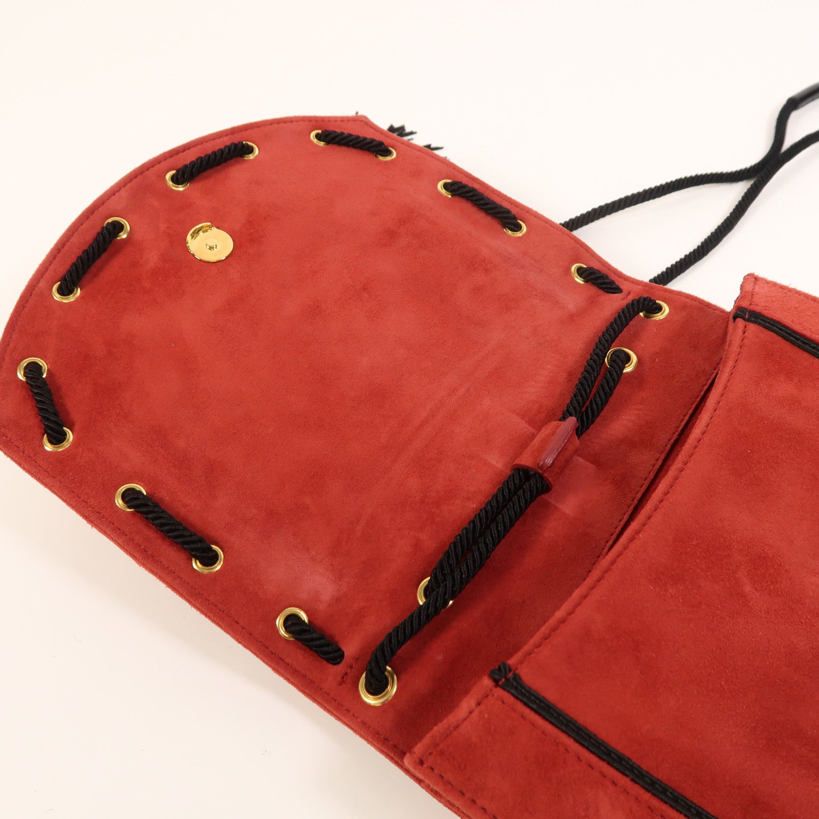 SAINT LAURENT 麂皮皮革Shoulder Bag金扣肩背袋