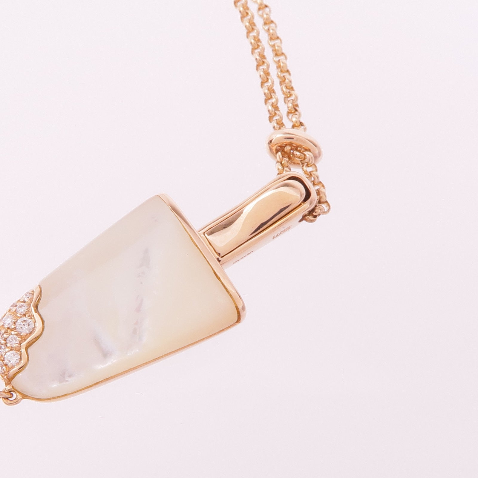 BVLGARI 18K玫瑰金Gelati珍珠母貝/鑽石手鏈