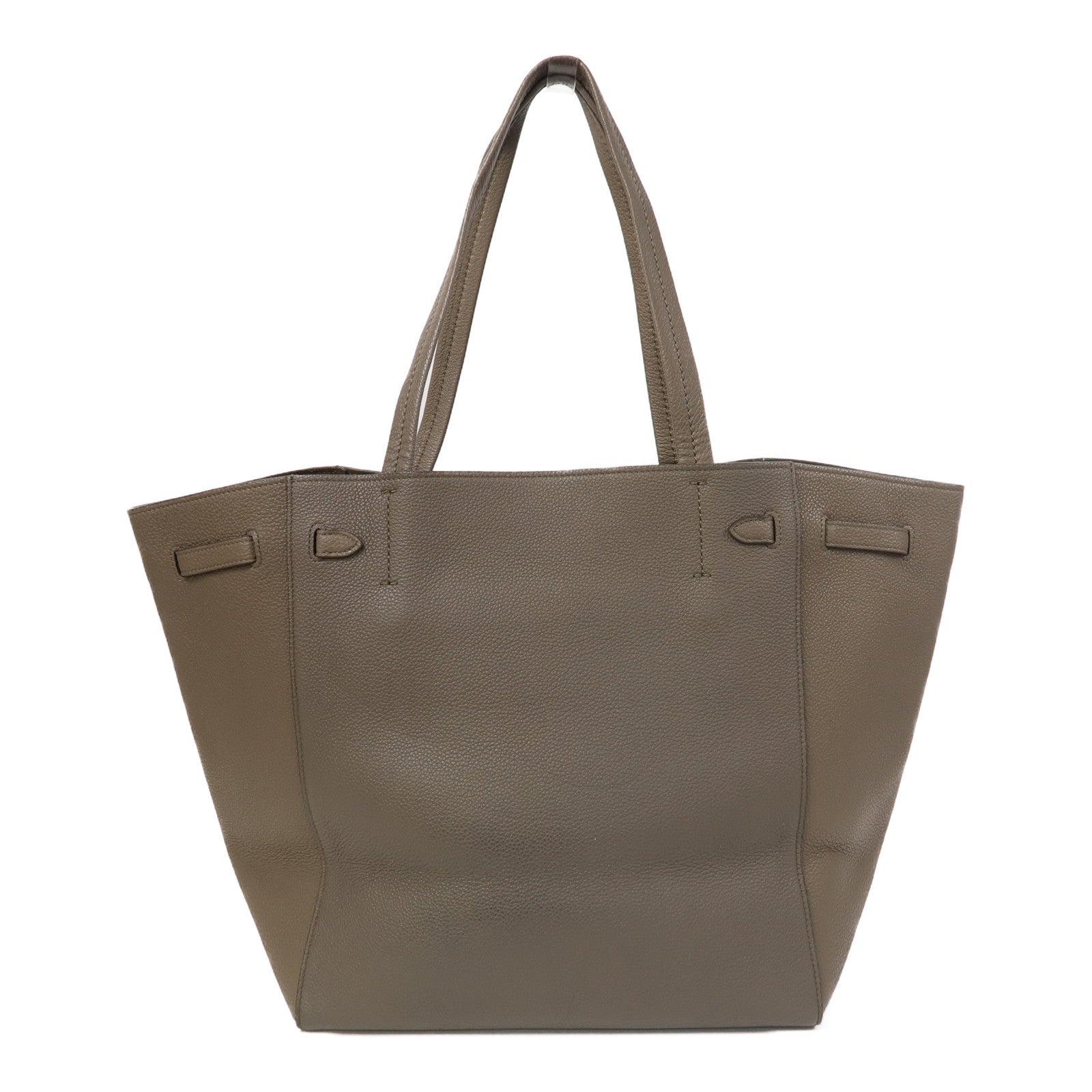 CELINE 牛皮皮革Small Cabas Phantom金扣肩背袋灰色