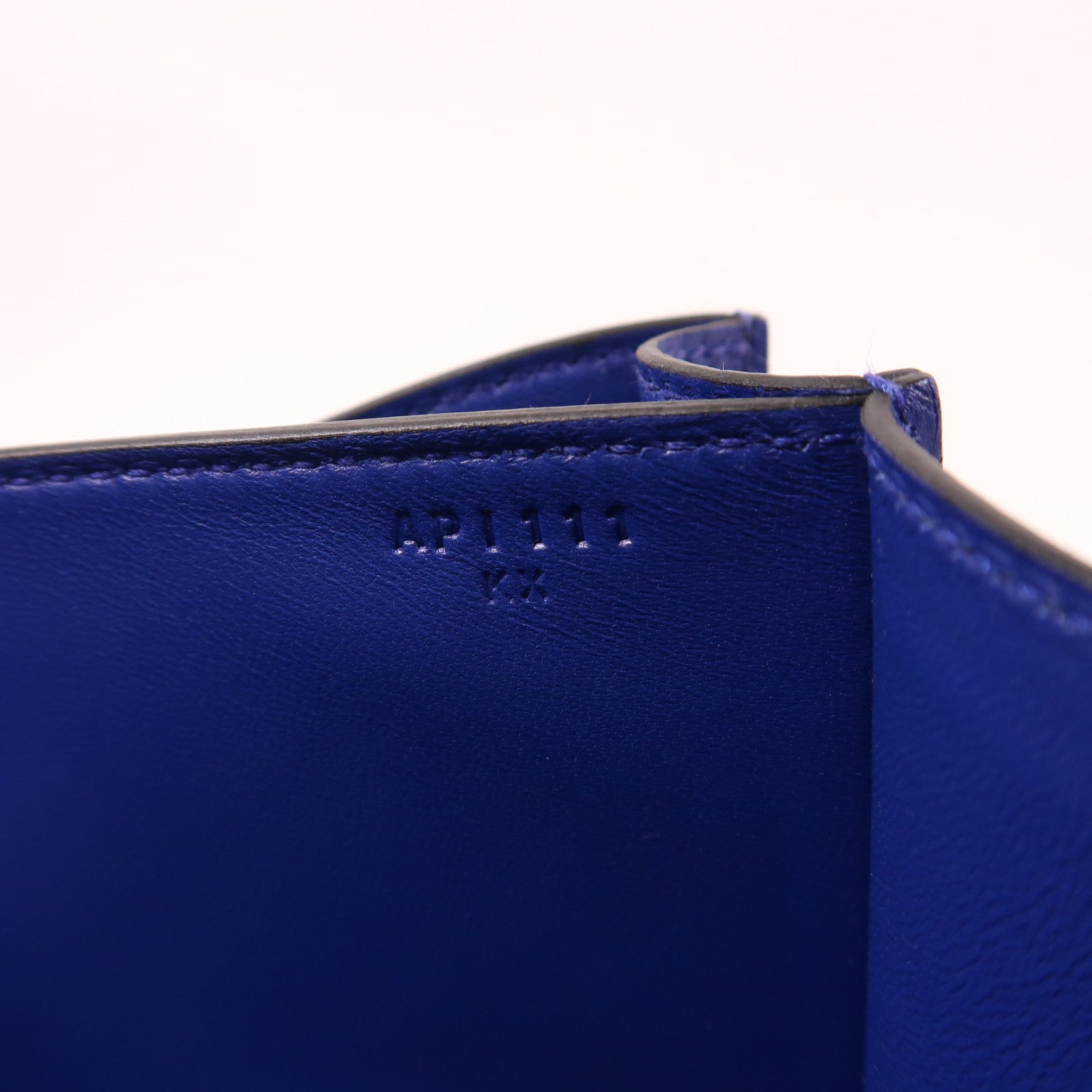 HERMES Epsom皮革Constance金扣肩背袋閃電藍色
