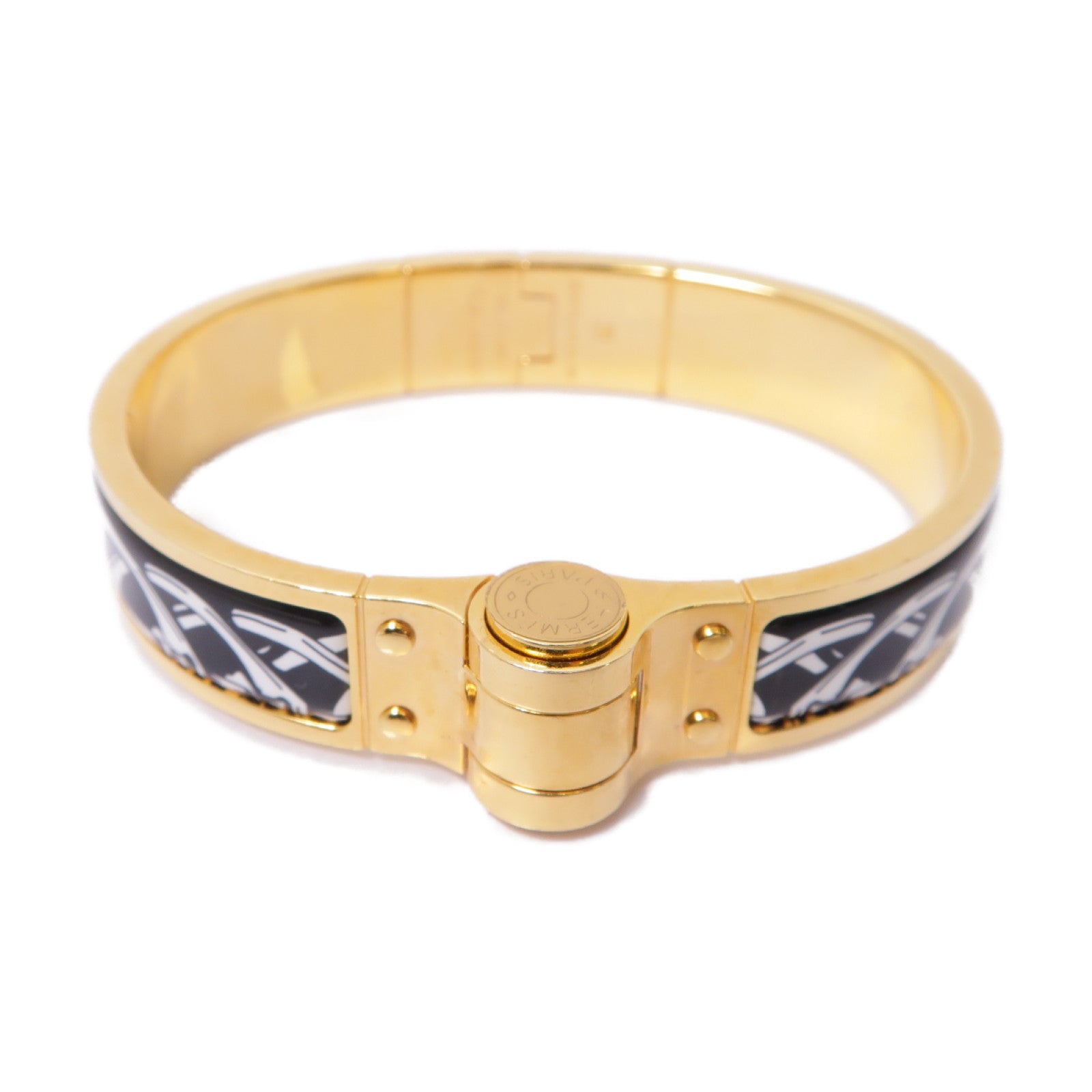 HERMES 【激減優惠】琺瑯/金屬Bangle手鐲黑色/白色/金色