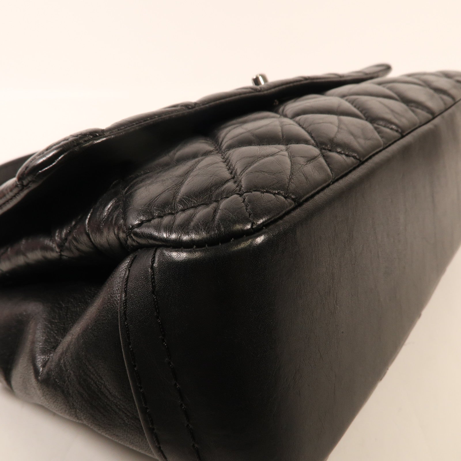 CHANEL 牛皮皮革Chain Shoulder銀扣鏈帶肩背袋