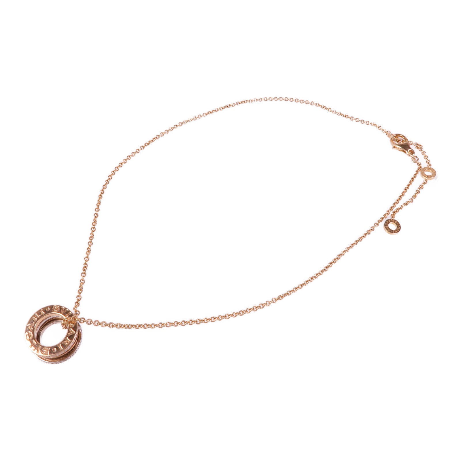BVLGARI 18K白金/玫瑰金B-zero 1 Diamond Necklace項鍊