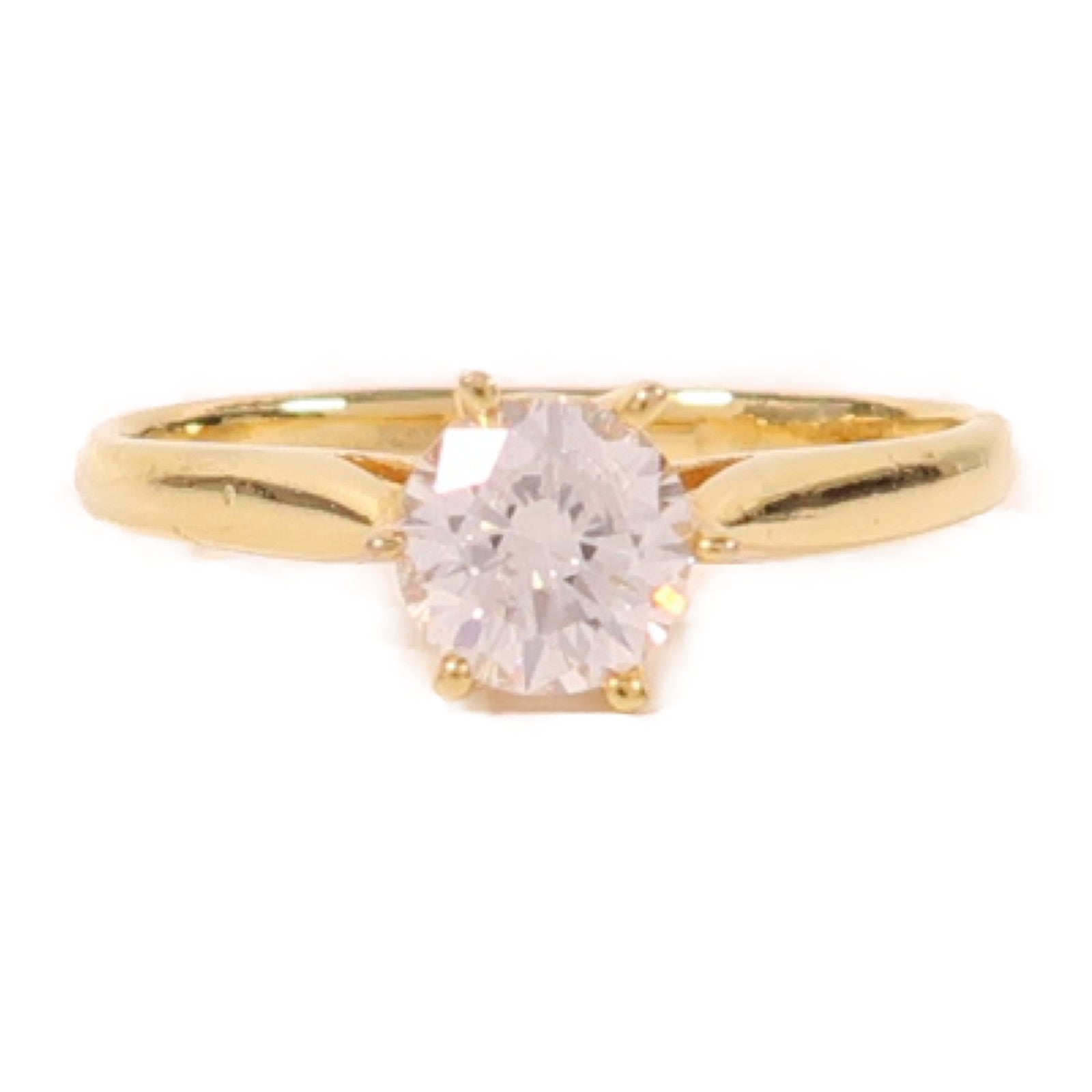 Jewelry Diamond Ring 2.1g 18K Yellow Gold US#5.25